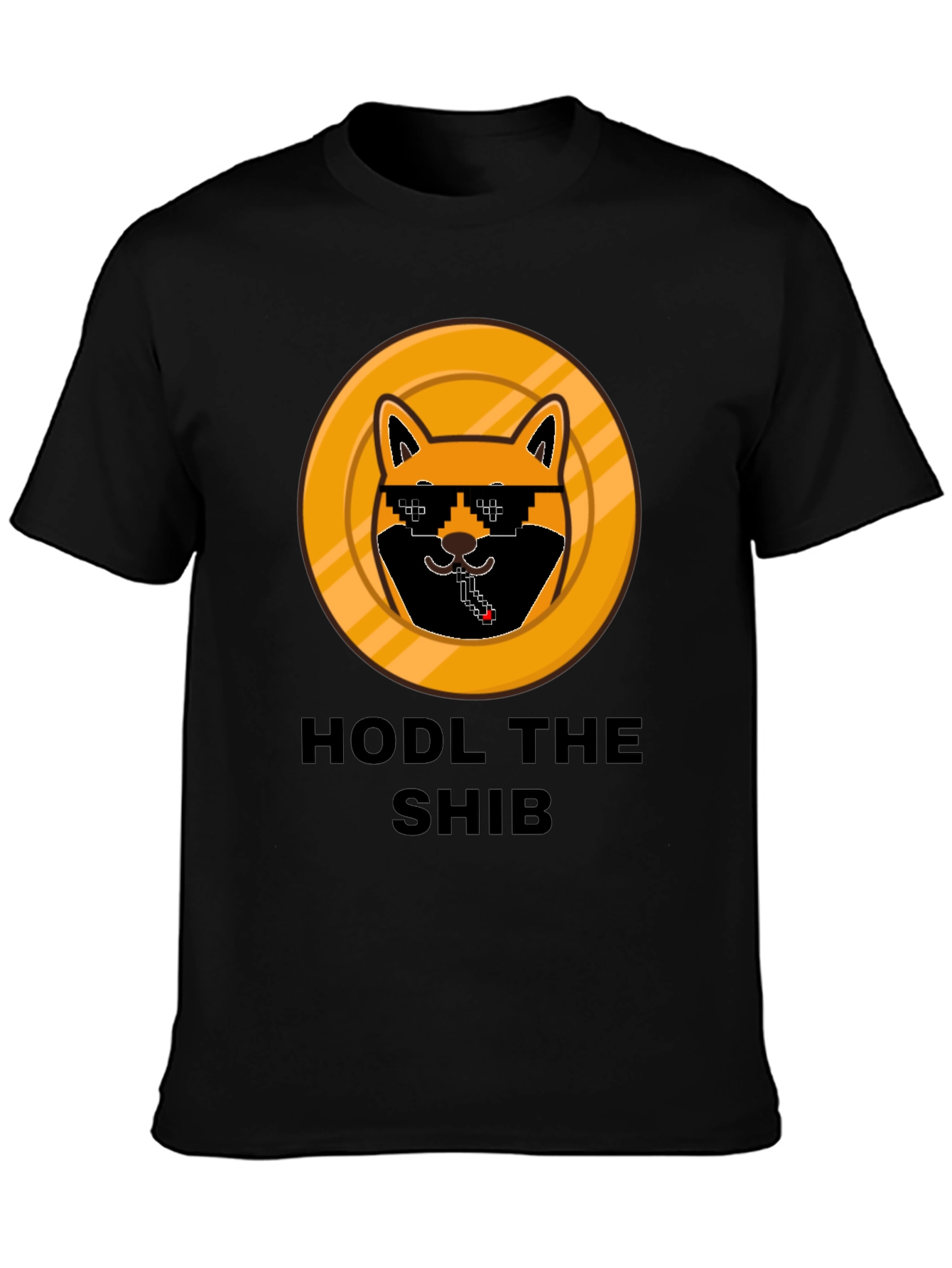 Black HODL THE SHIB Crypto T-Shirt - Black view 3