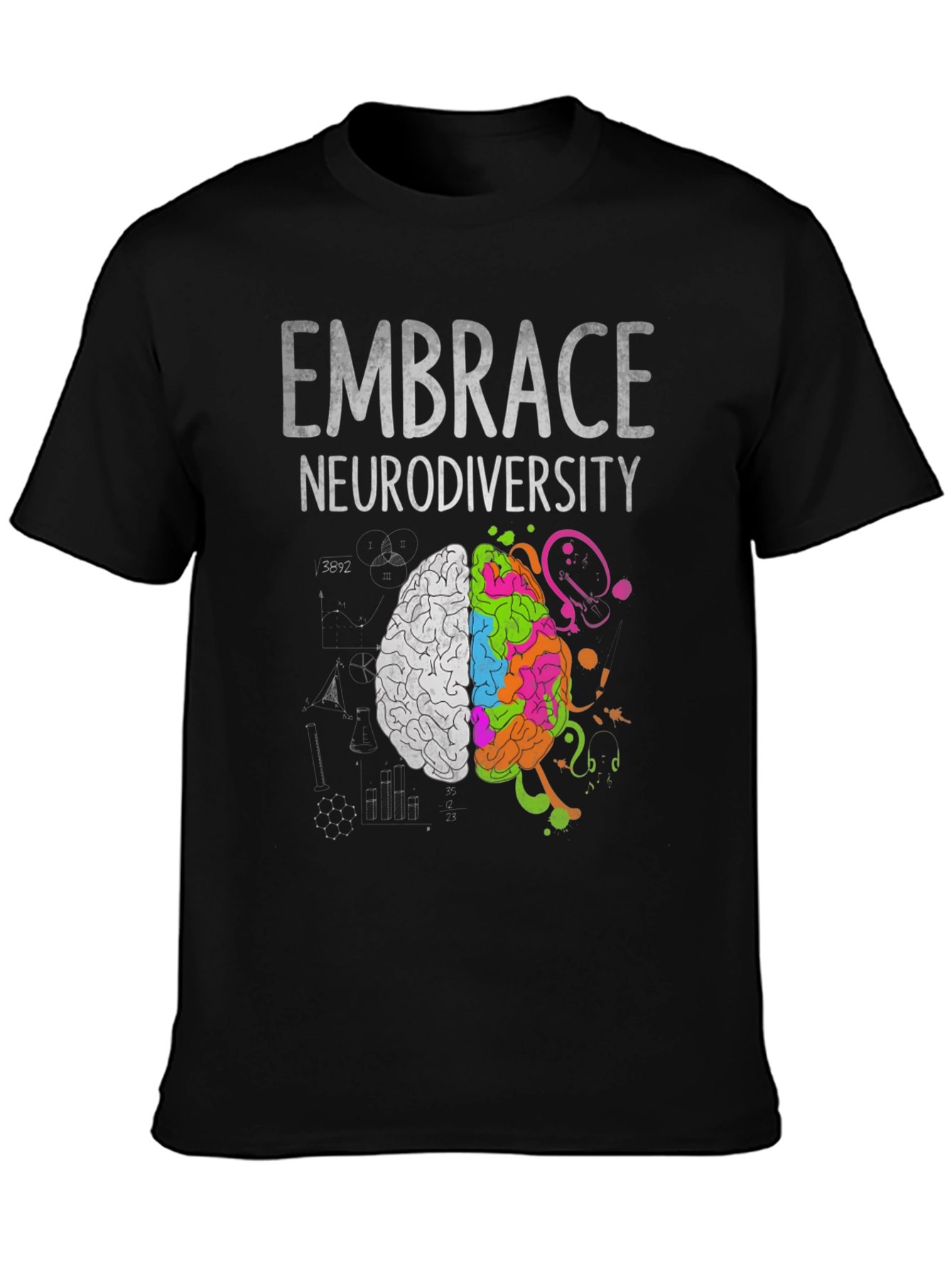 Black Embrace Neurodiversity Graphic Tee view 3