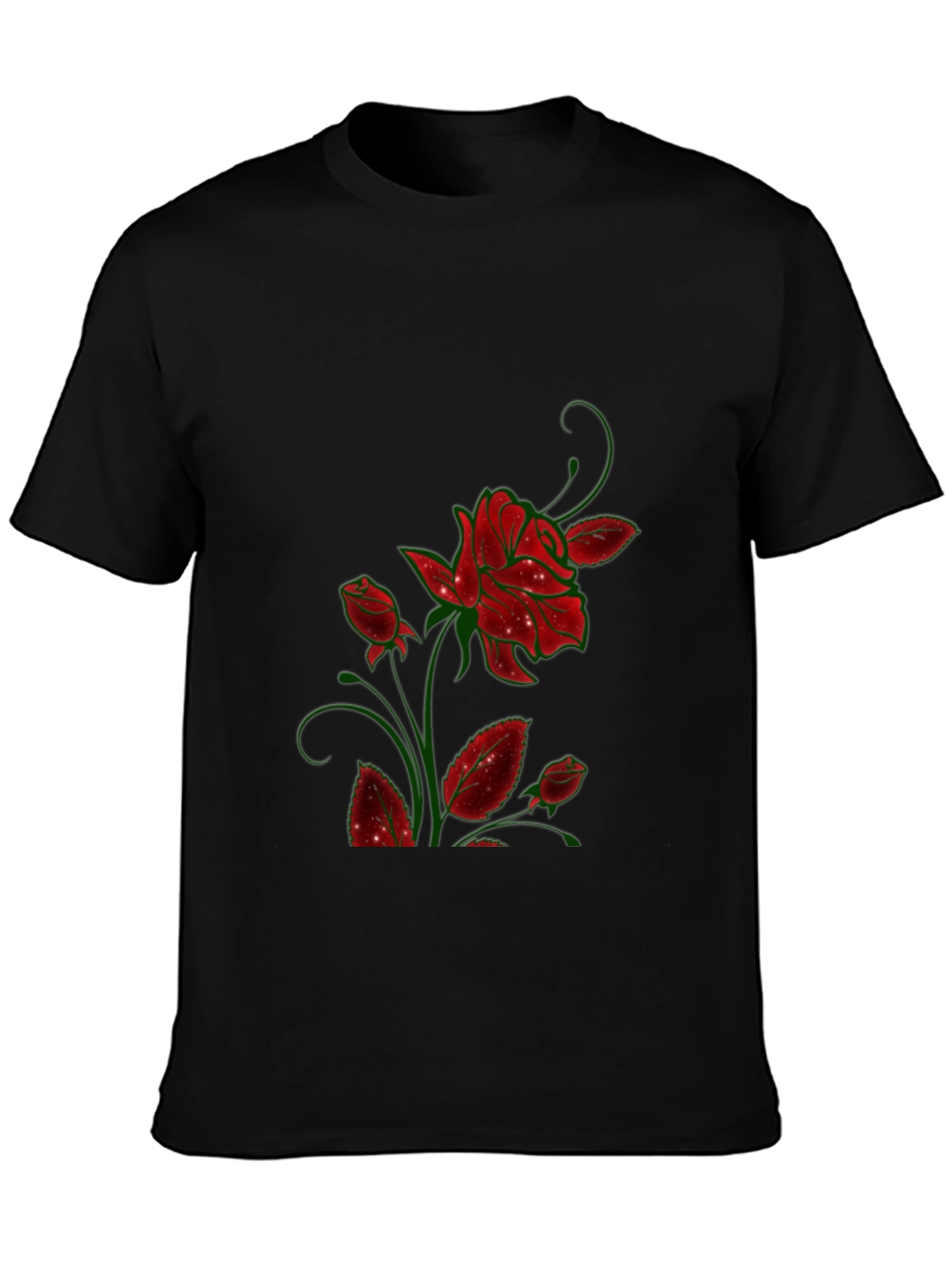 Black Rose Graphic Print Black T-Shirt view 3