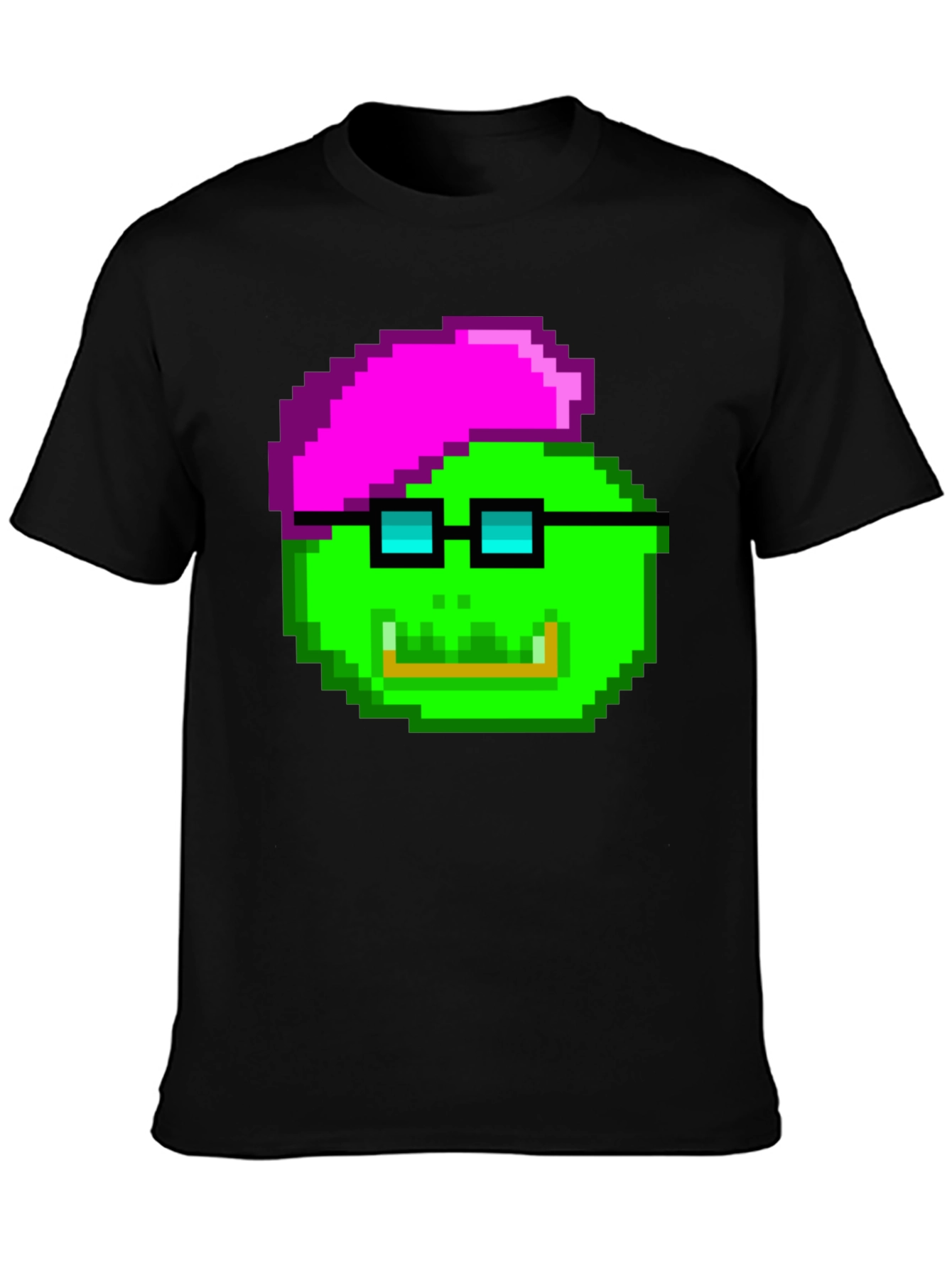 Black Pixel Art T-Shirt - Geek Chic Style view 3
