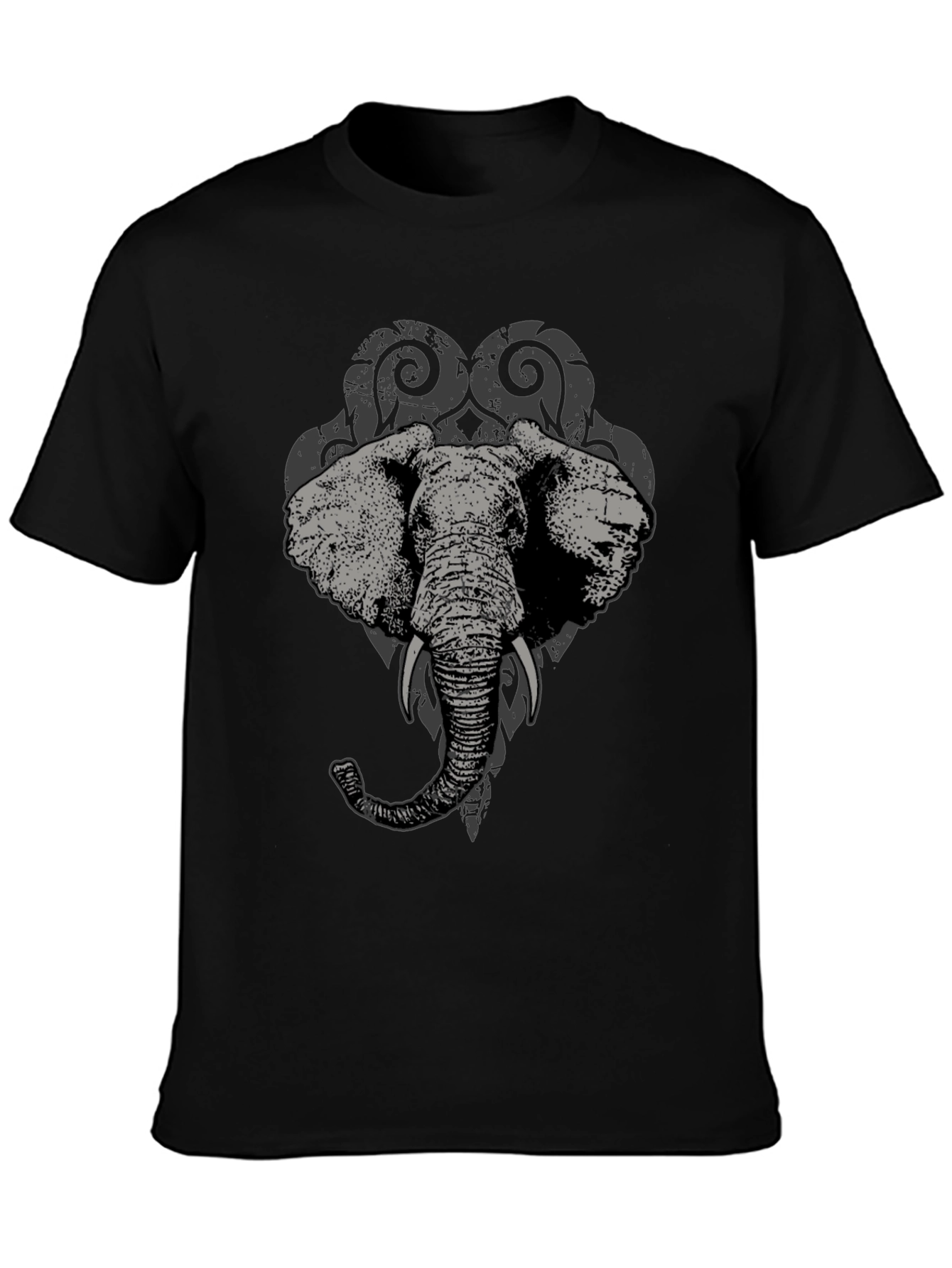 Black Elephant Graphic Black T-Shirt view 3