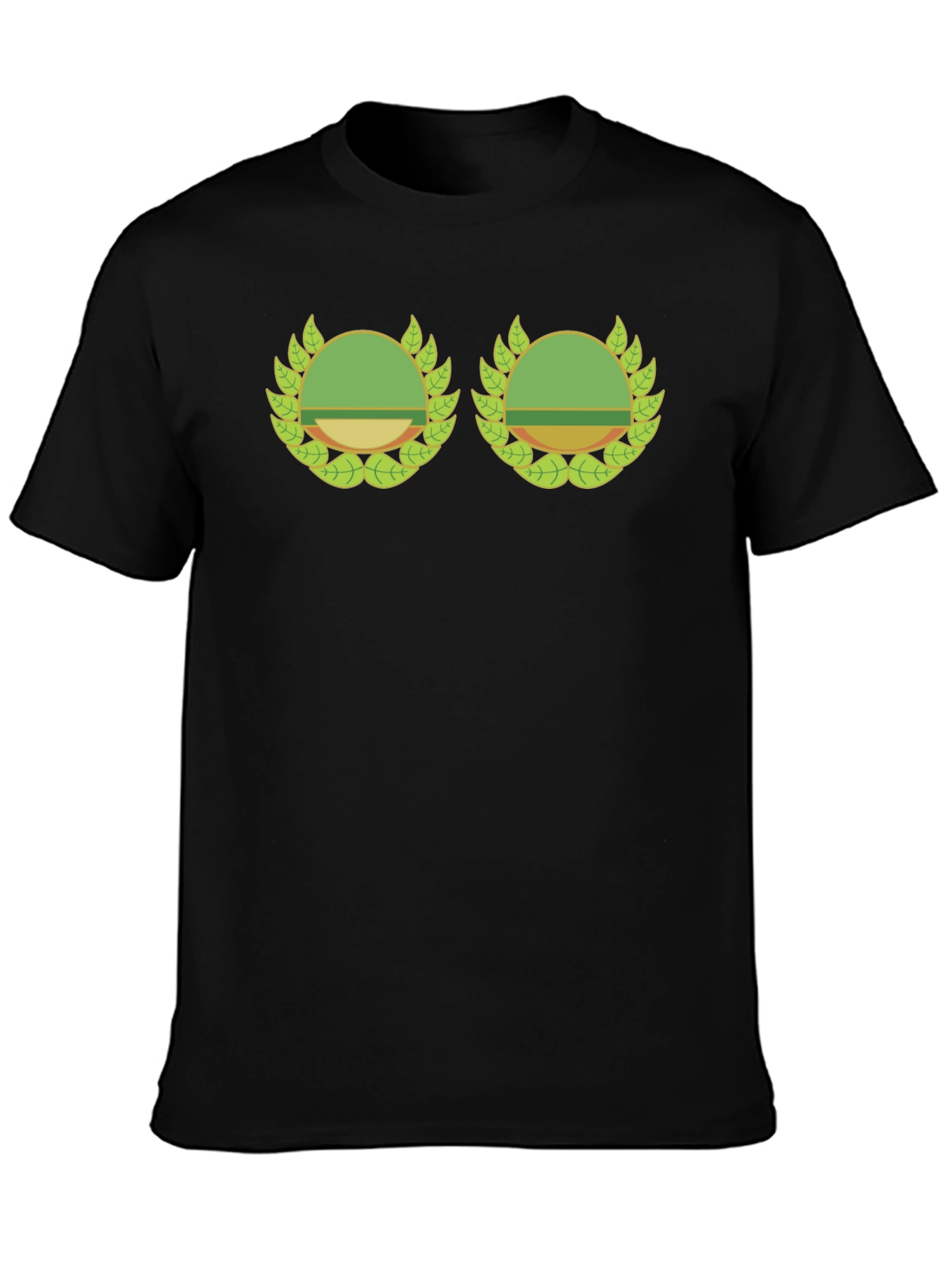 Black Novelty Graphic T-Shirt - Wreath Design view 3
