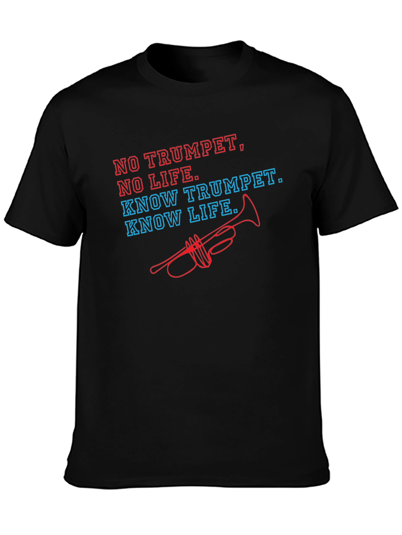 Black Trumpet Life Graphic Tee - Music Lover's T-Shirt view 3