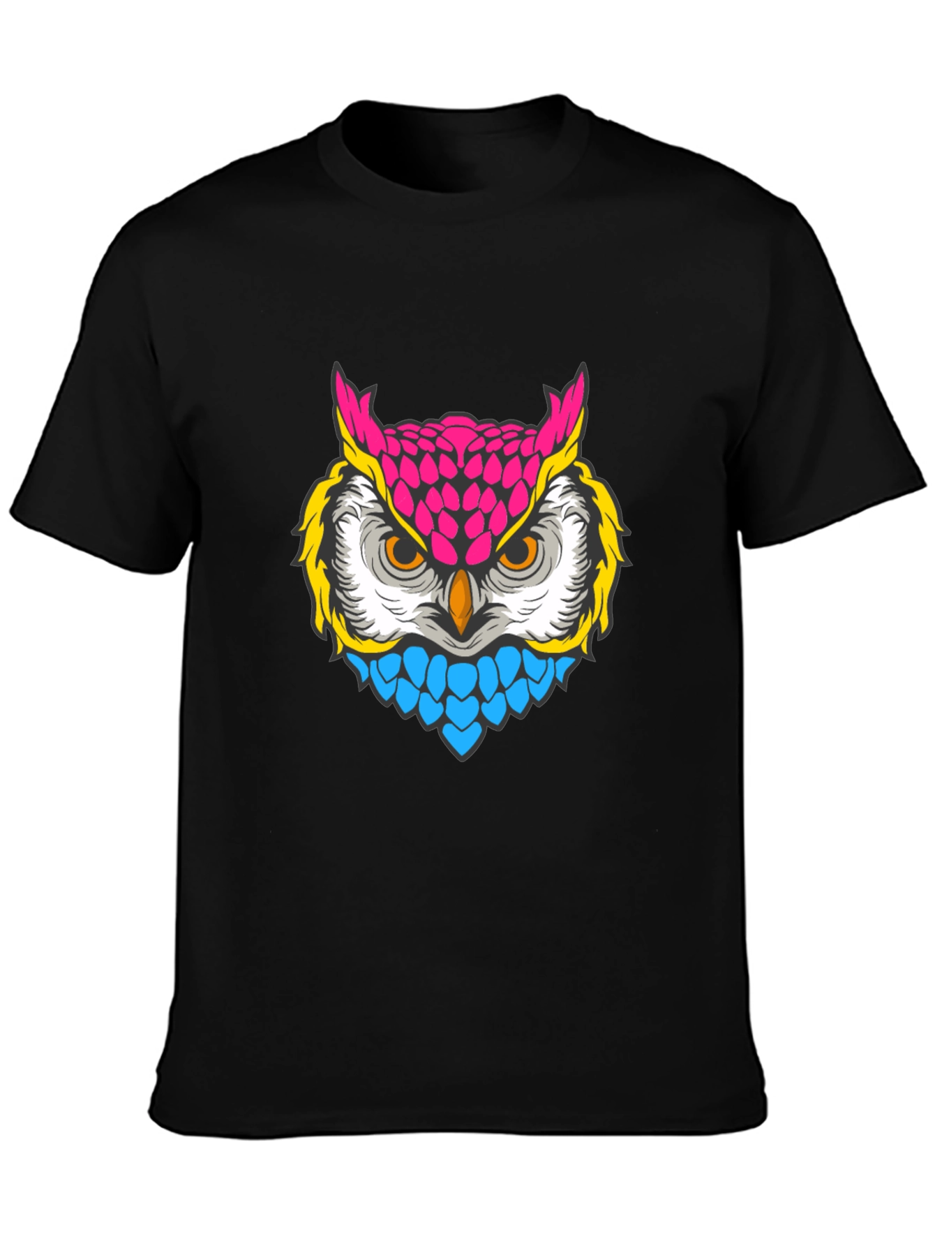 Black Neon Owl Graphic T-Shirt - Bold & Stylish view 3