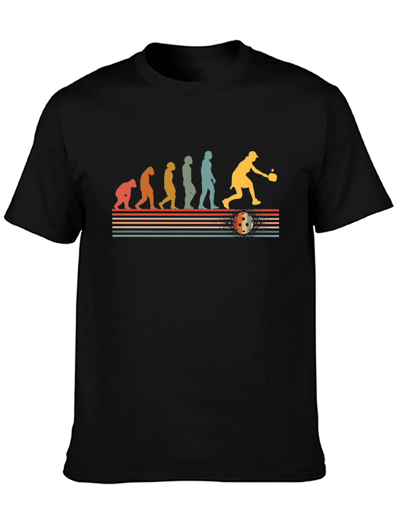 Black Pickleball Evolution Graphic Tee view 3