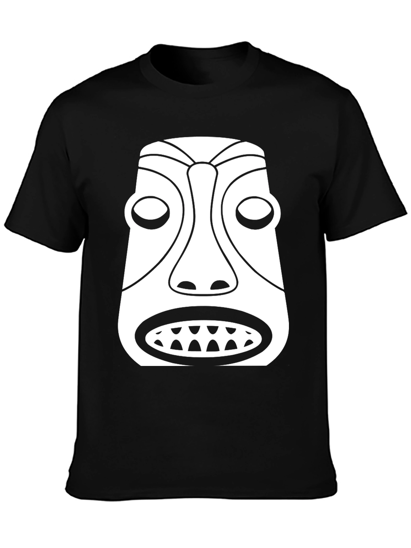 Black Tribal Mask Graphic Tee - Unique Design view 3