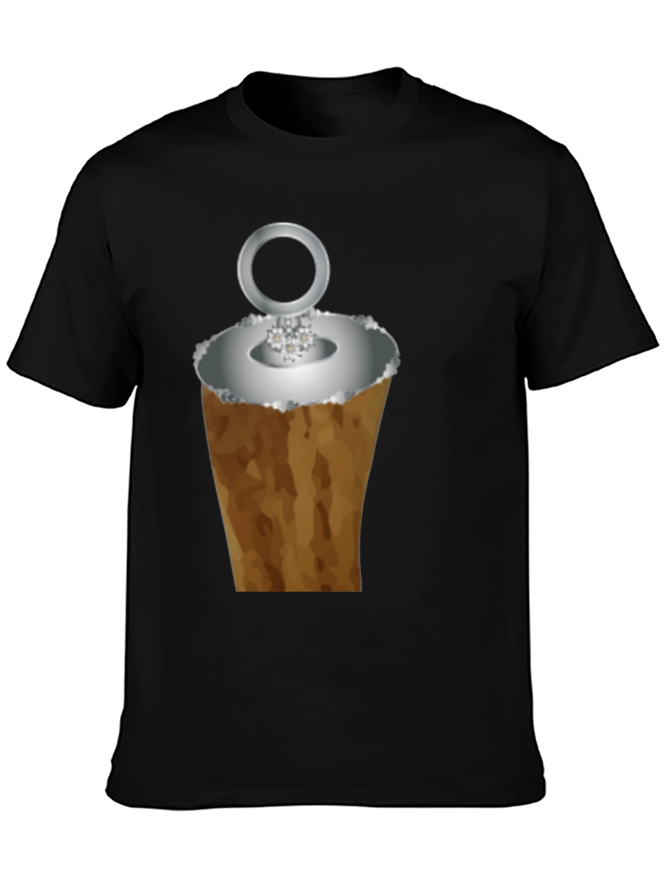 Black Funny Ice Cream Cone Ring Black T-Shirt view 3
