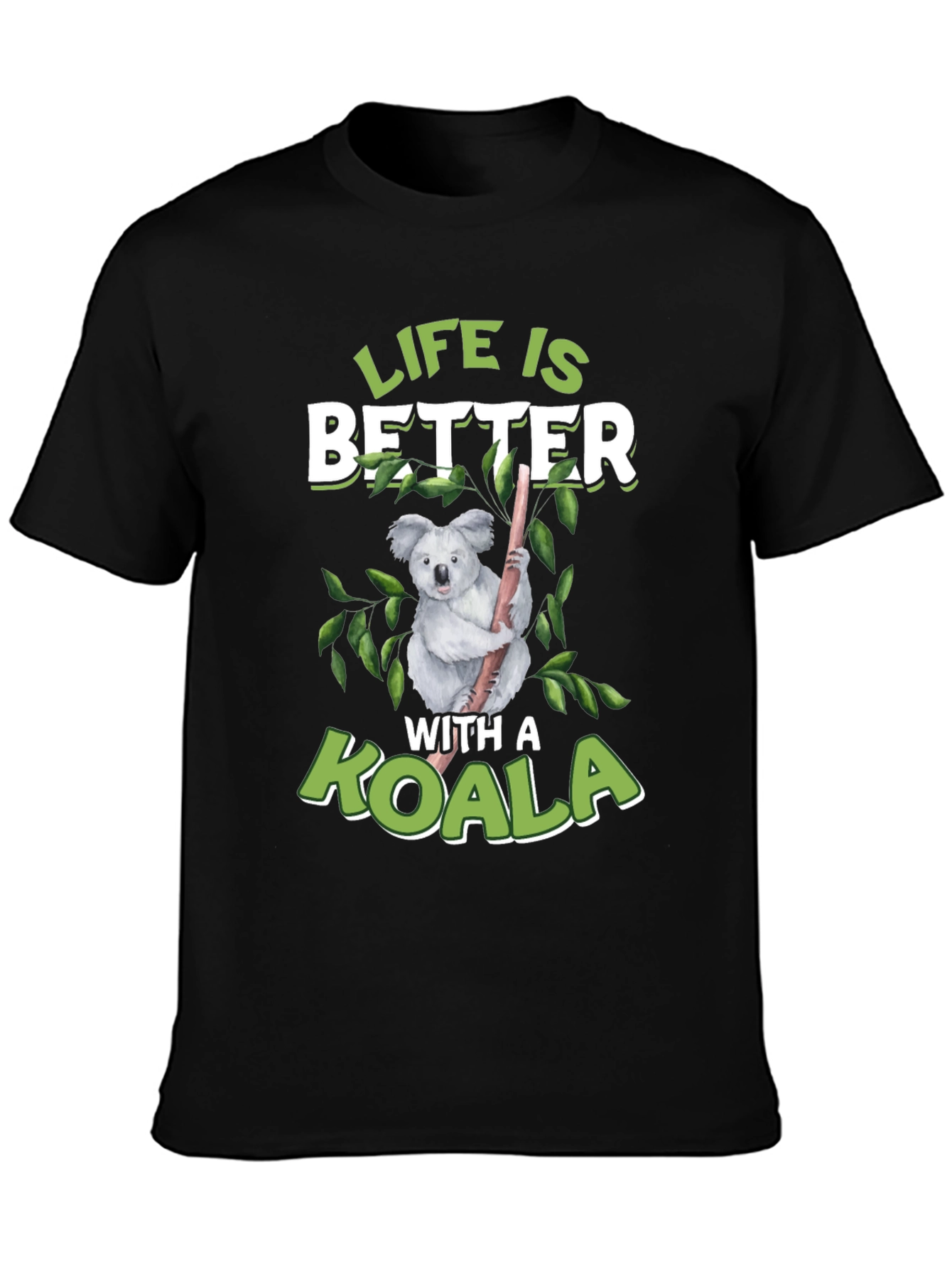 Black Life is Better With a Koala Graphic T-Shirt view 3