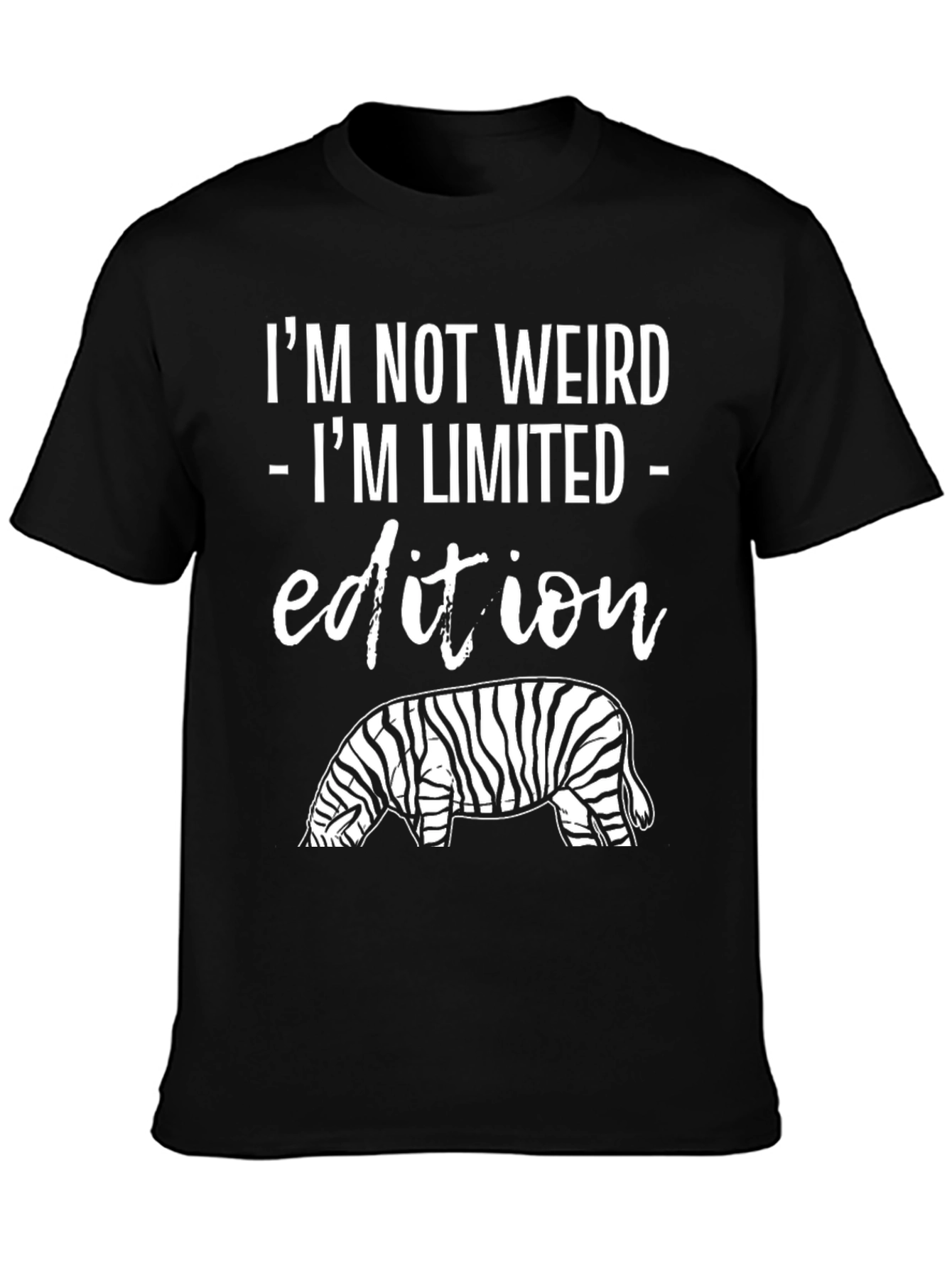 Black I'm Not Weird Limited Edition Zebra Graphic T-Shirt view 3