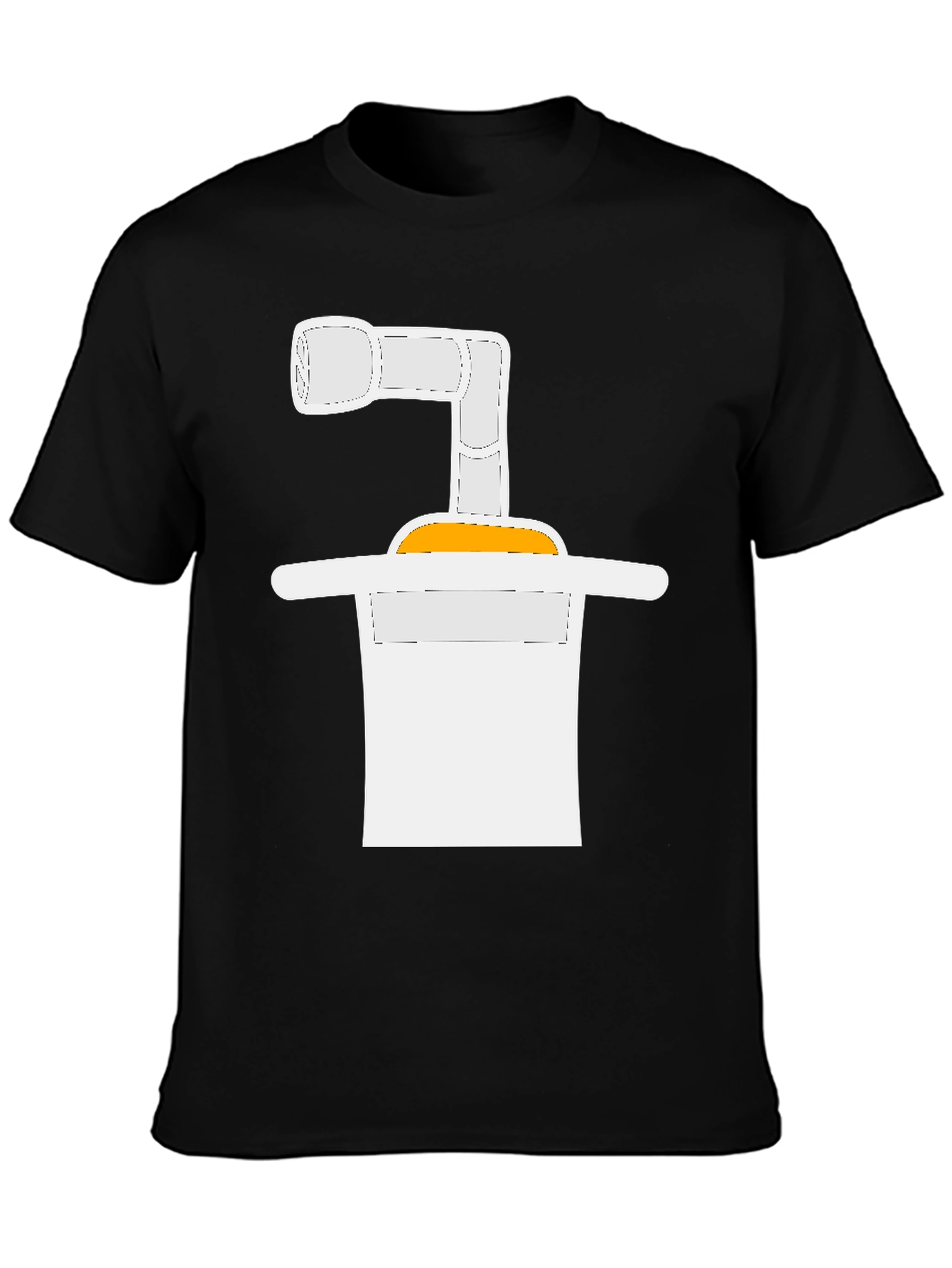 Black Abstract Graphic Tee - Black Cotton Blend Casual T-Shirt view 3