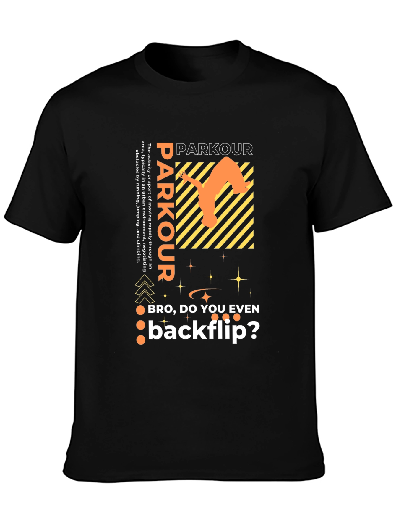 Black Parkour Backflip Graphic Tee - Urban Sport Style view 3