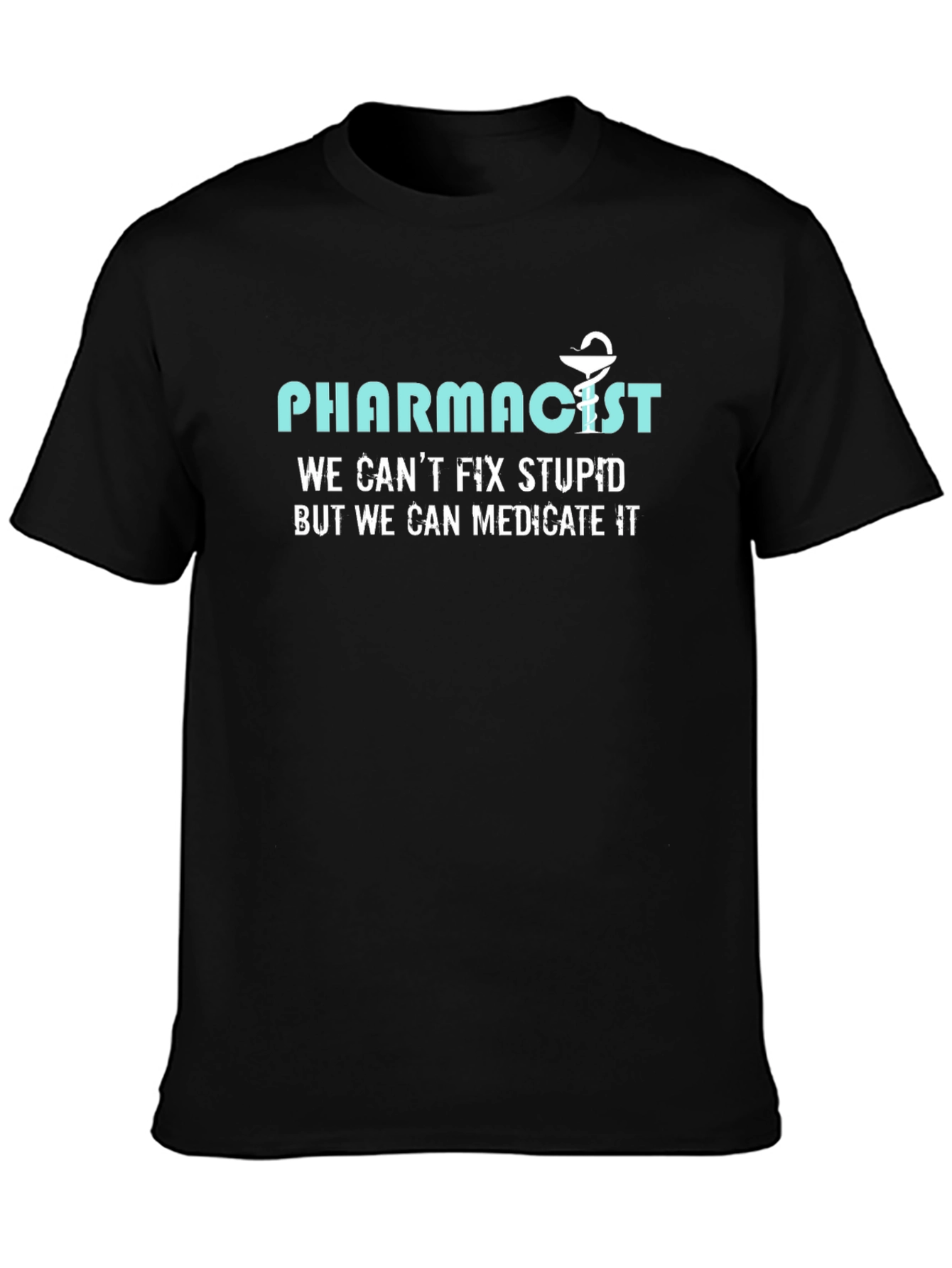 Black Pharmacist Humor Tee - Medicate It T-Shirt view 3