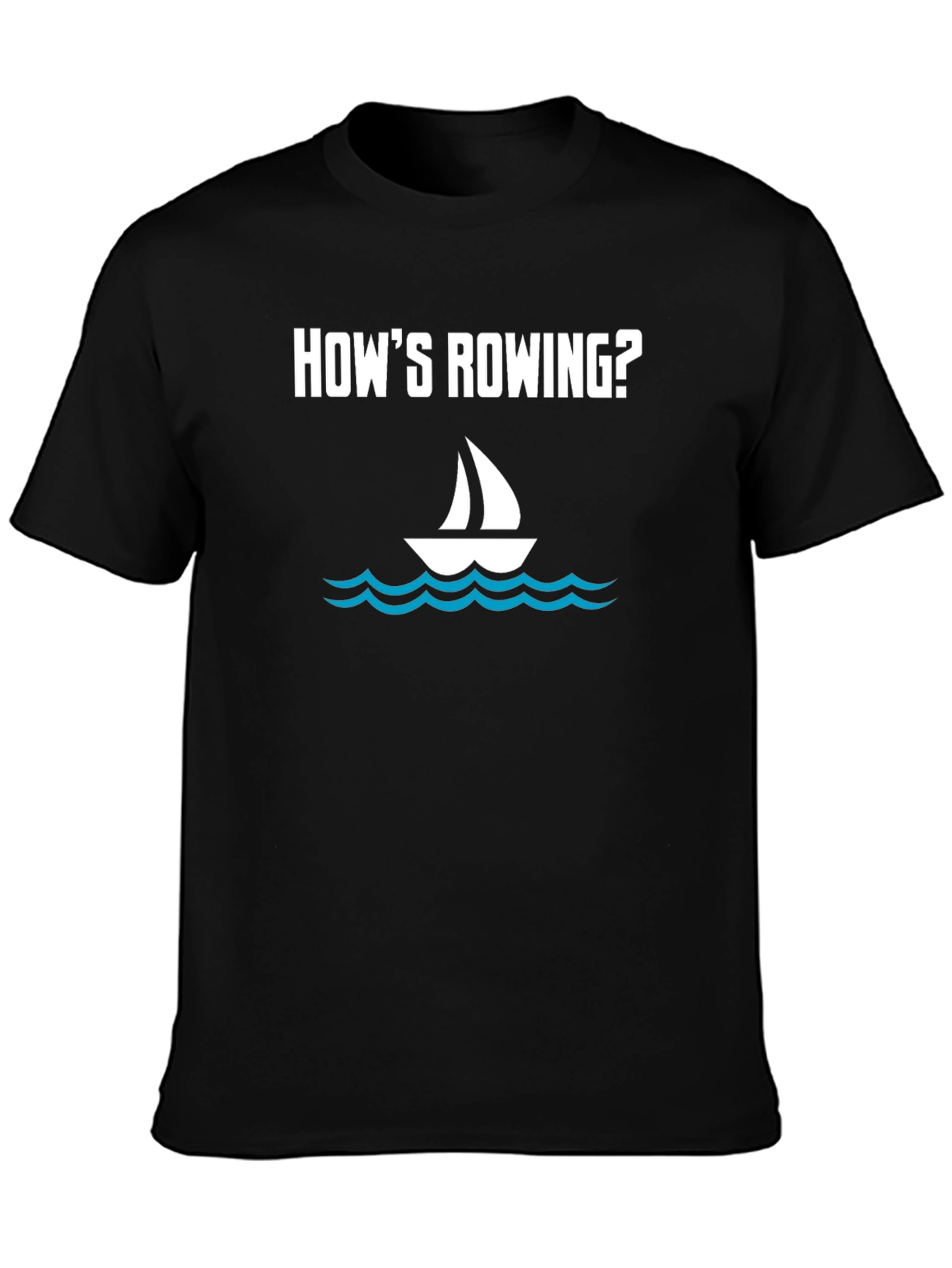 Black How's Rowing? Graphic Tee view 3