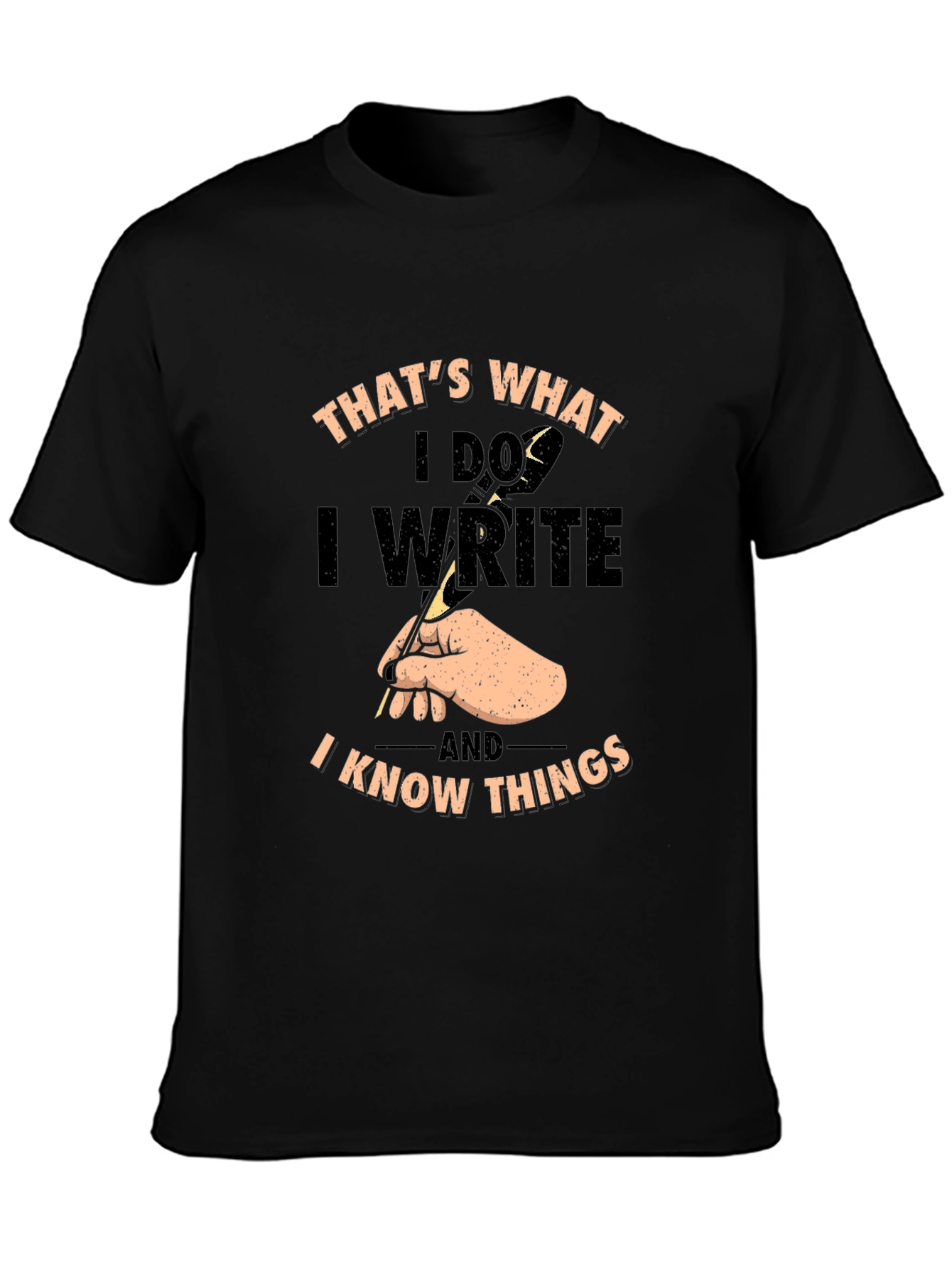 Black I Write & Know Things Graphic Tee view 3
