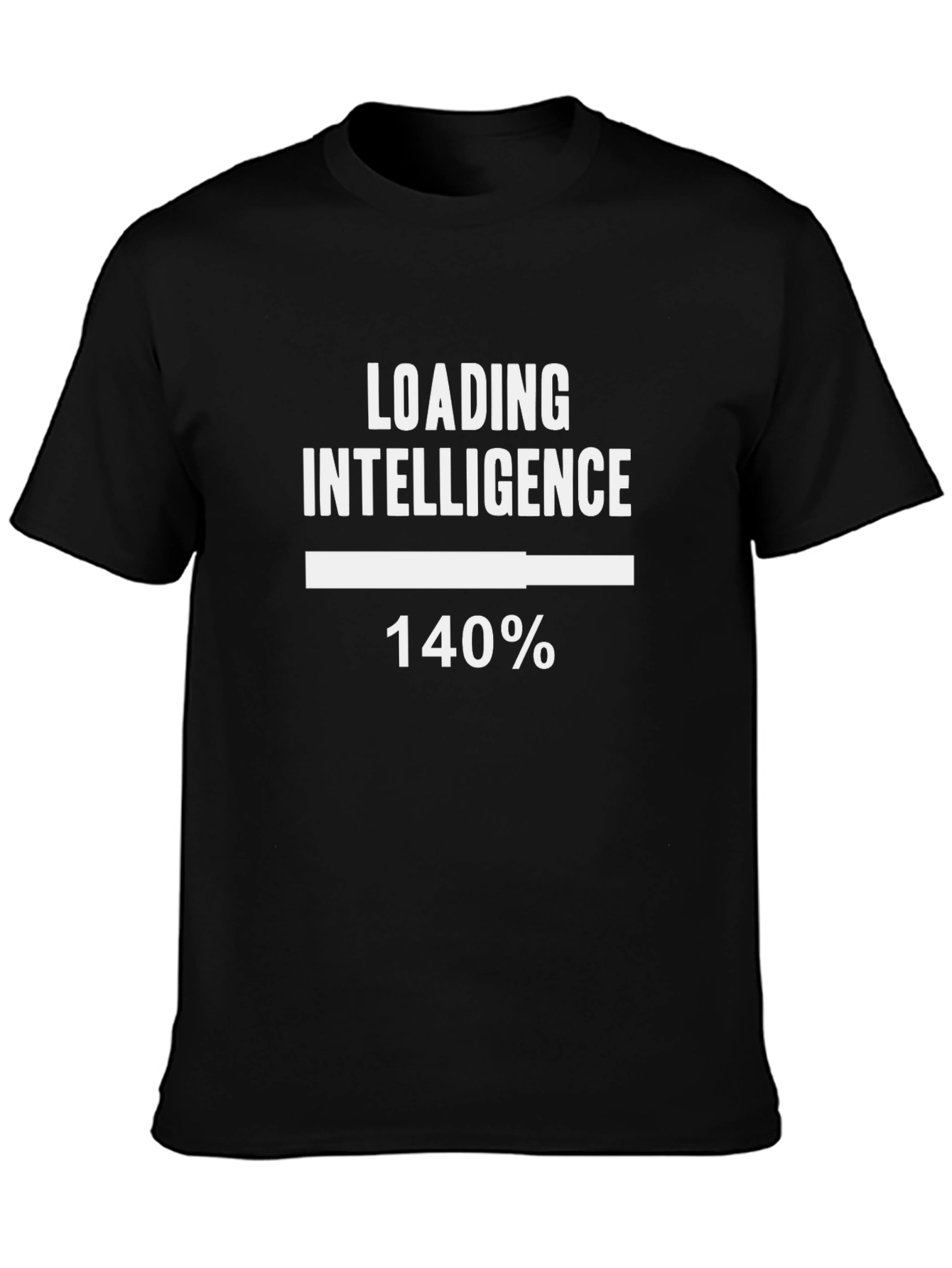 Black Loading Intelligence Tee - Funny Geek T-Shirt view 3