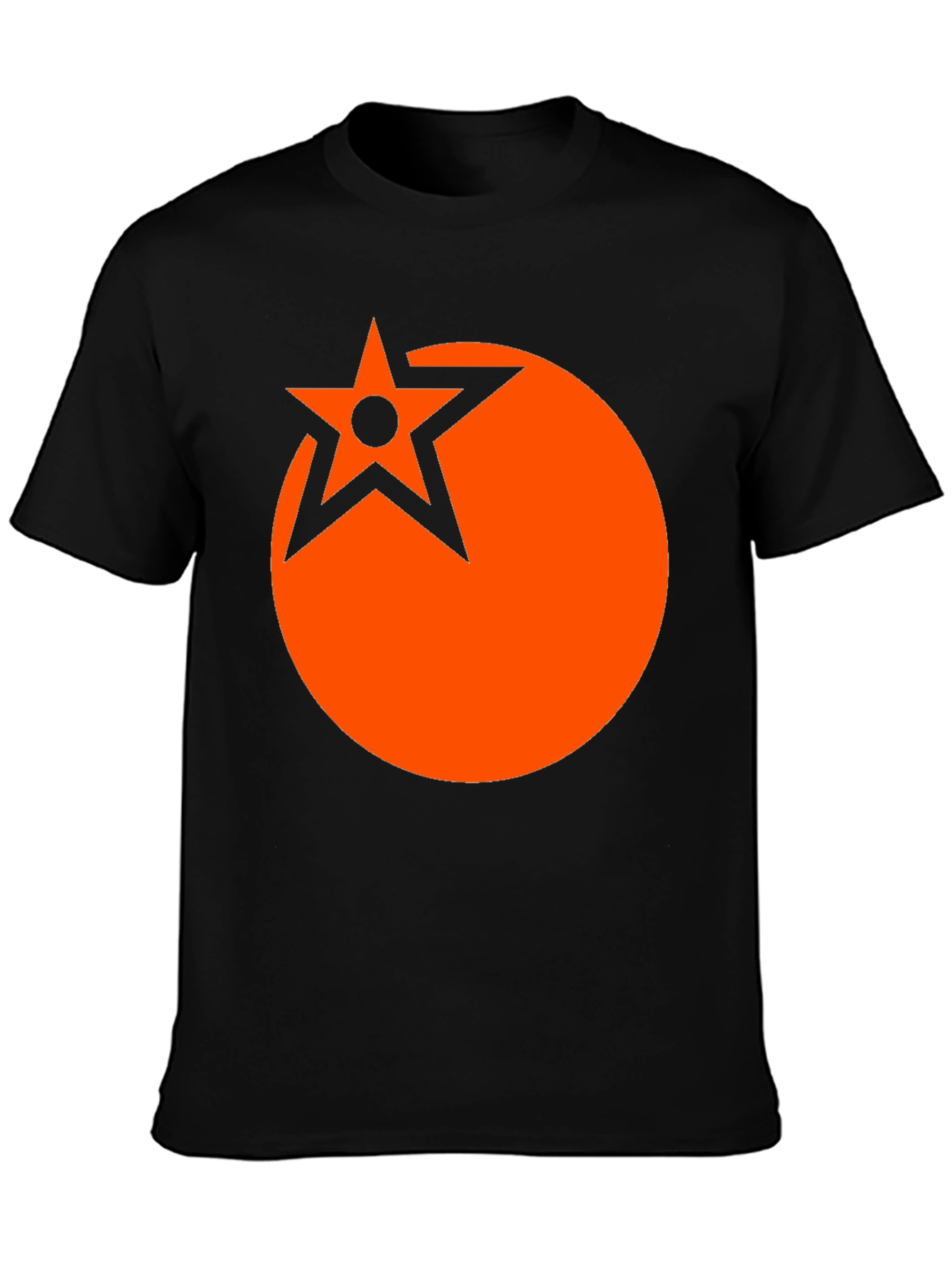 Black Star Circle Graphic Tee - Bold Statement Shirt view 3