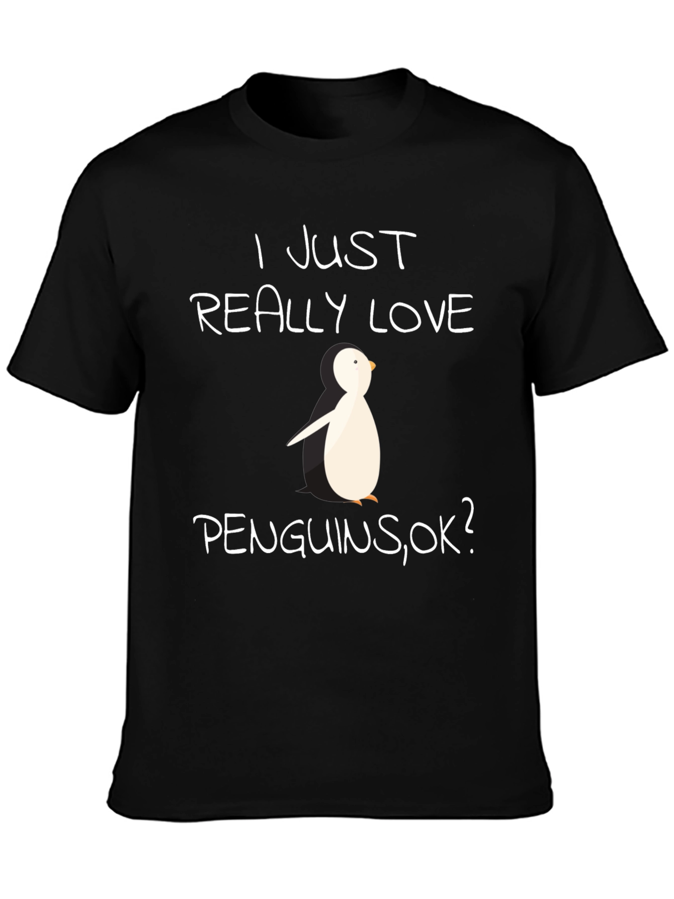 Black Penguin Lover T-Shirt - I Just Really Love Penguins view 3