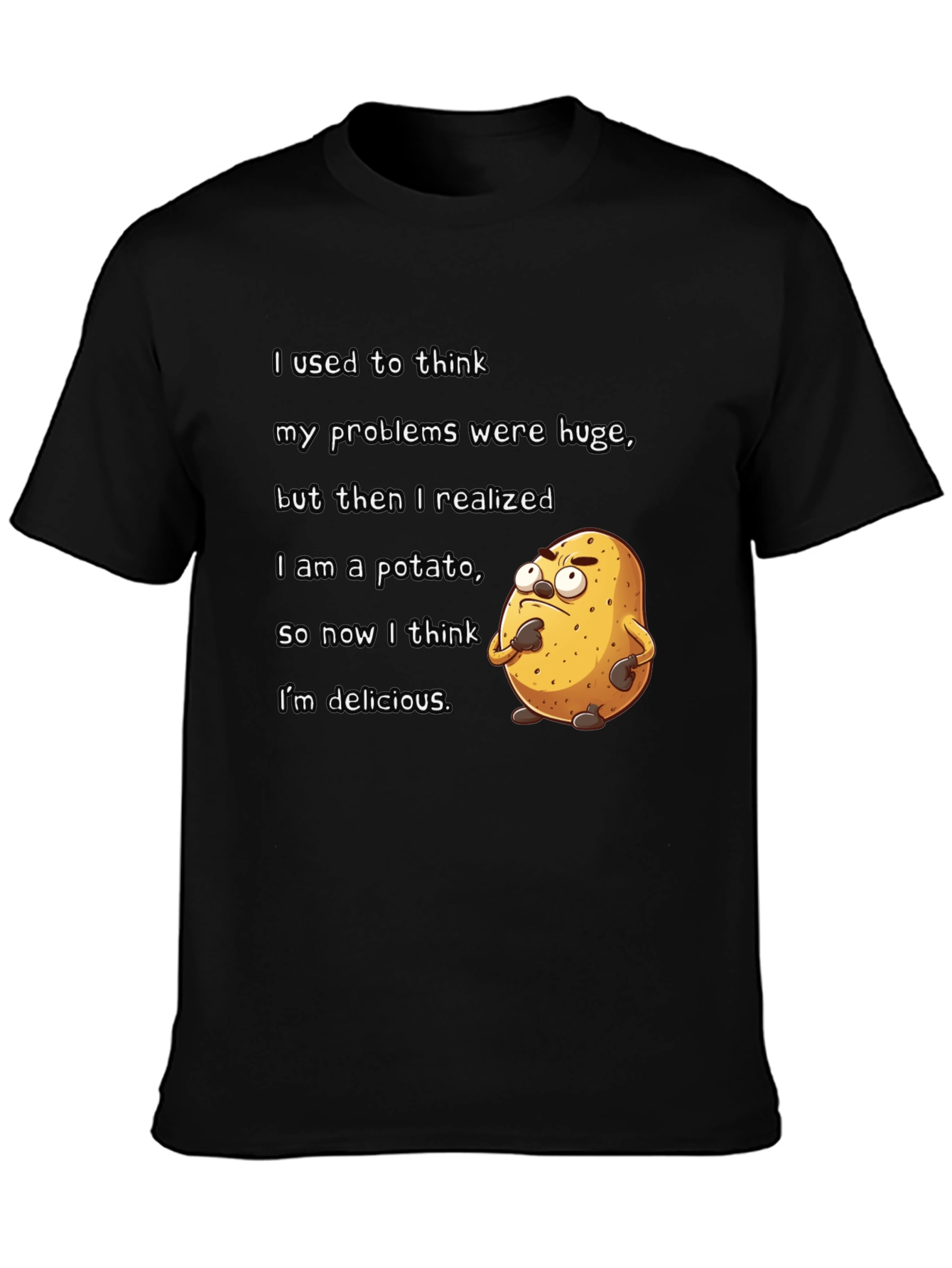 Black Potato T-Shirt - Funny Graphic Tee view 3