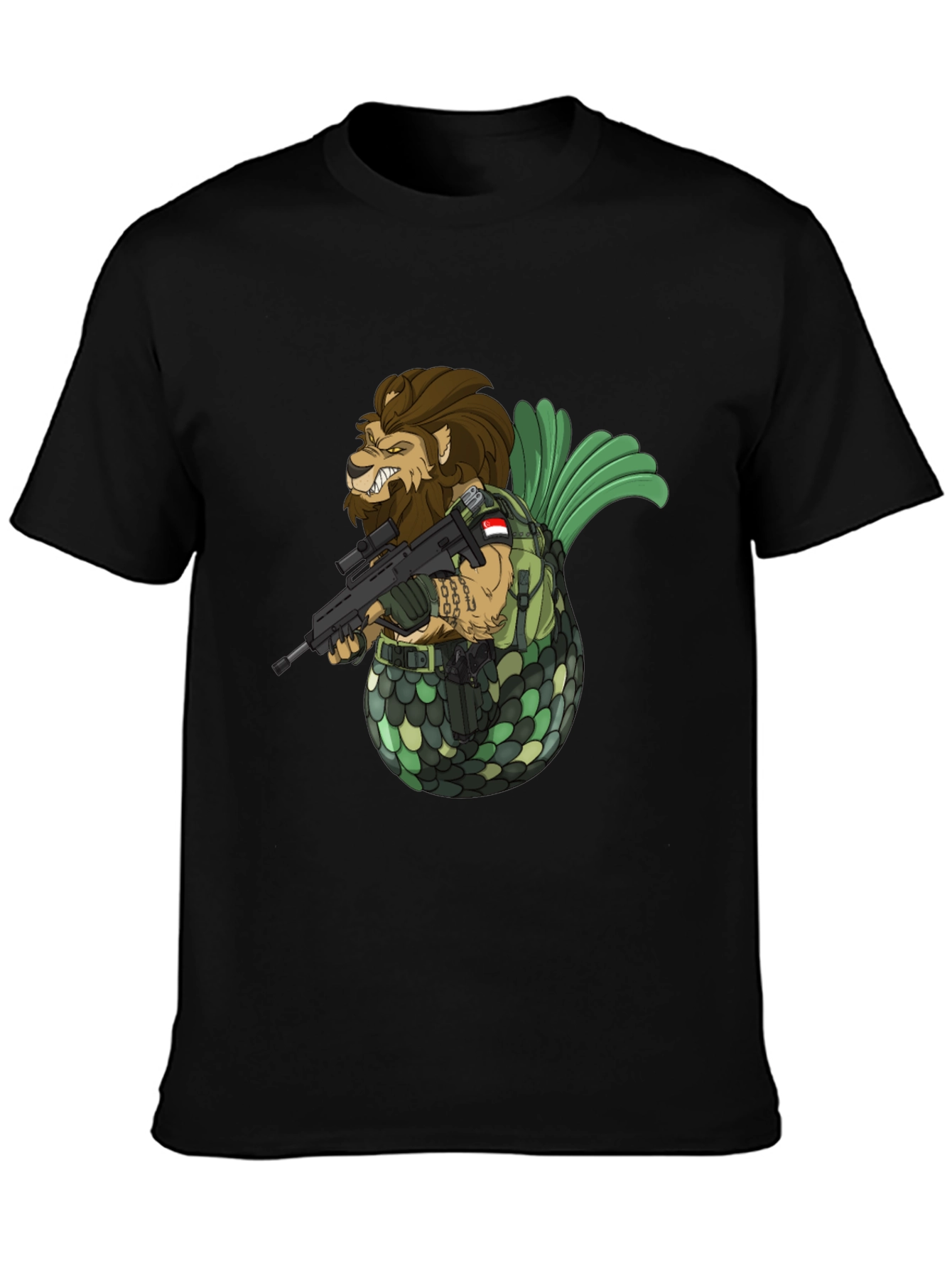 Black Lion Fish Camo T-Shirt view 3