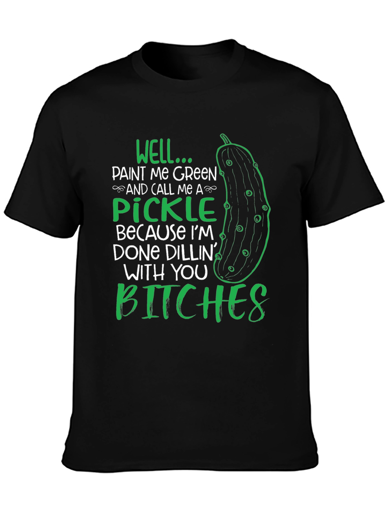 Black Funny Pickle Graphic T-Shirt view 3