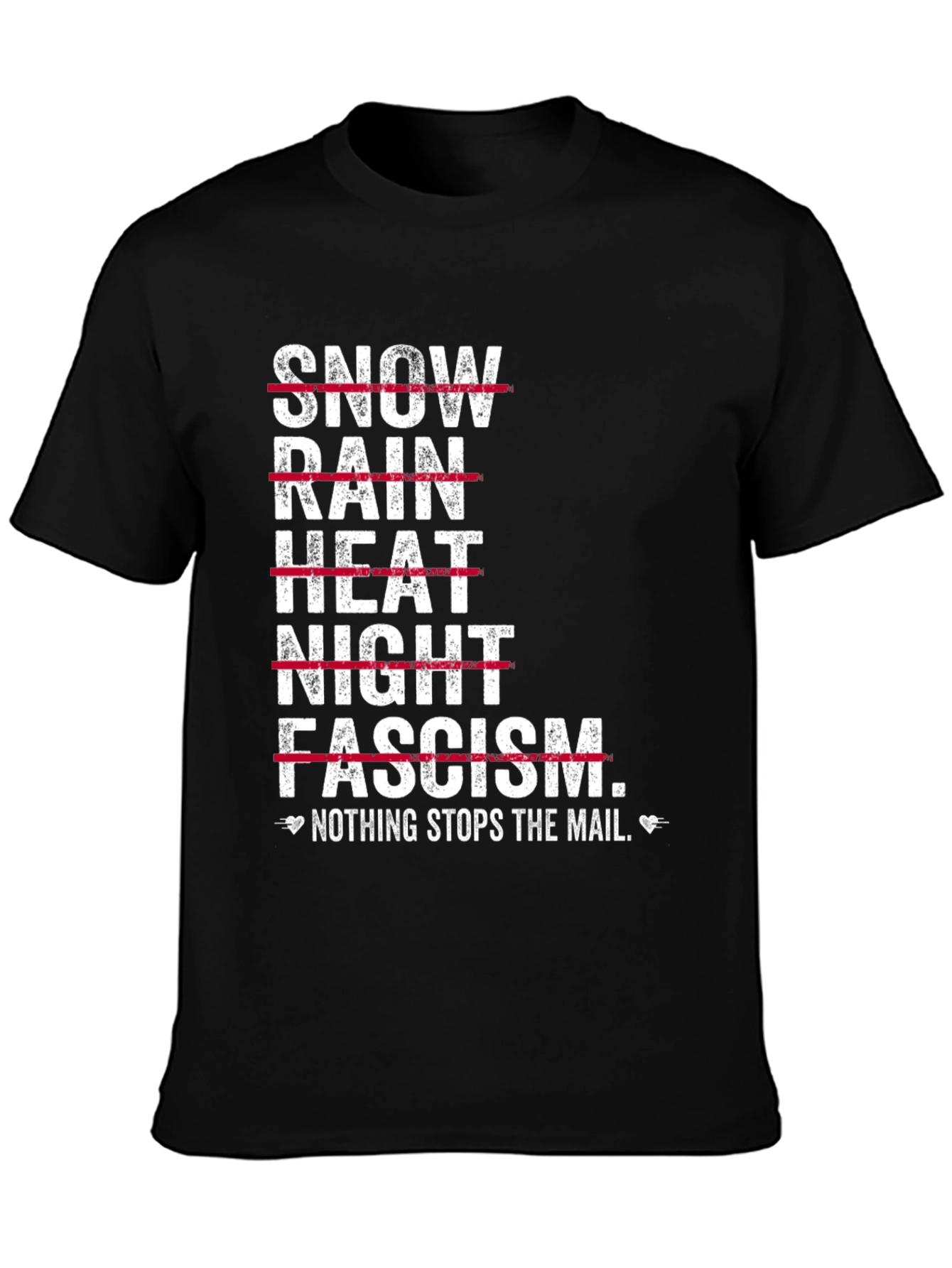 Black Nothing Stops the Mail Graphic T-Shirt view 3