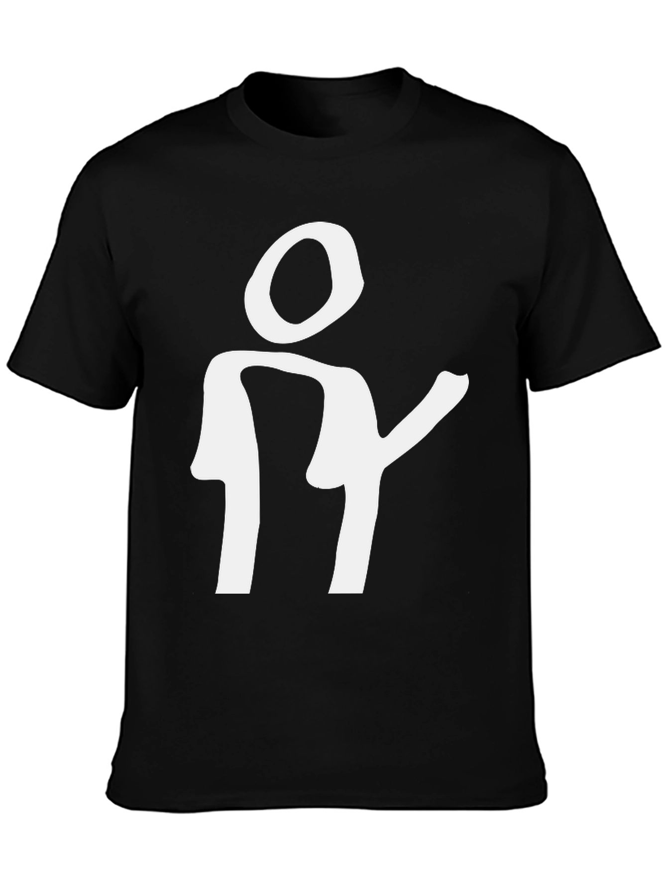 Black Funny Stick Figure Tee - Black Graphic T-Shirt view 3