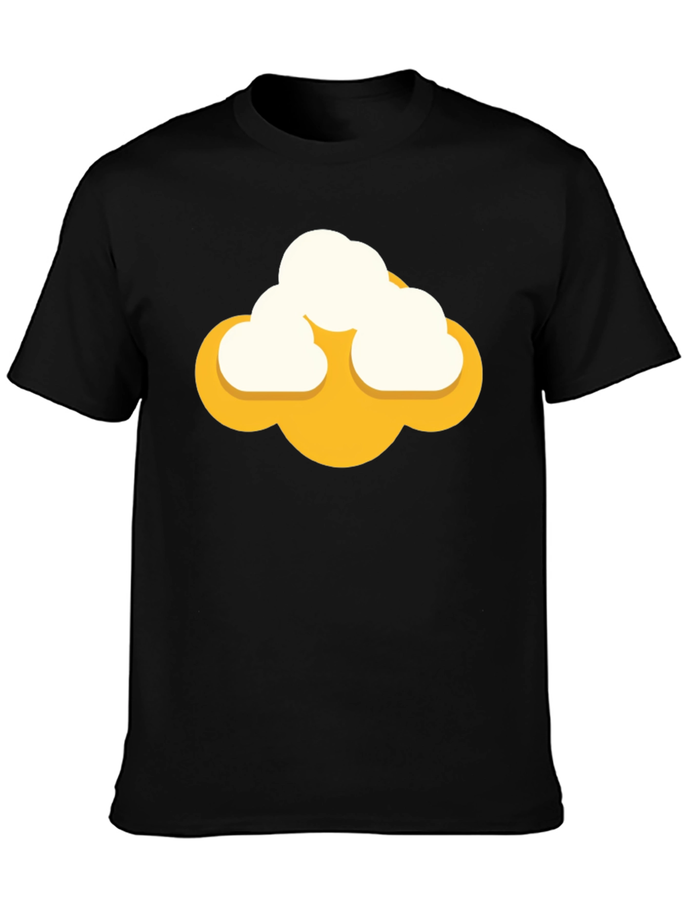 Black Cartoon Cloud Graphic Tee - Mens Black Short Sleeve Shirt view 3