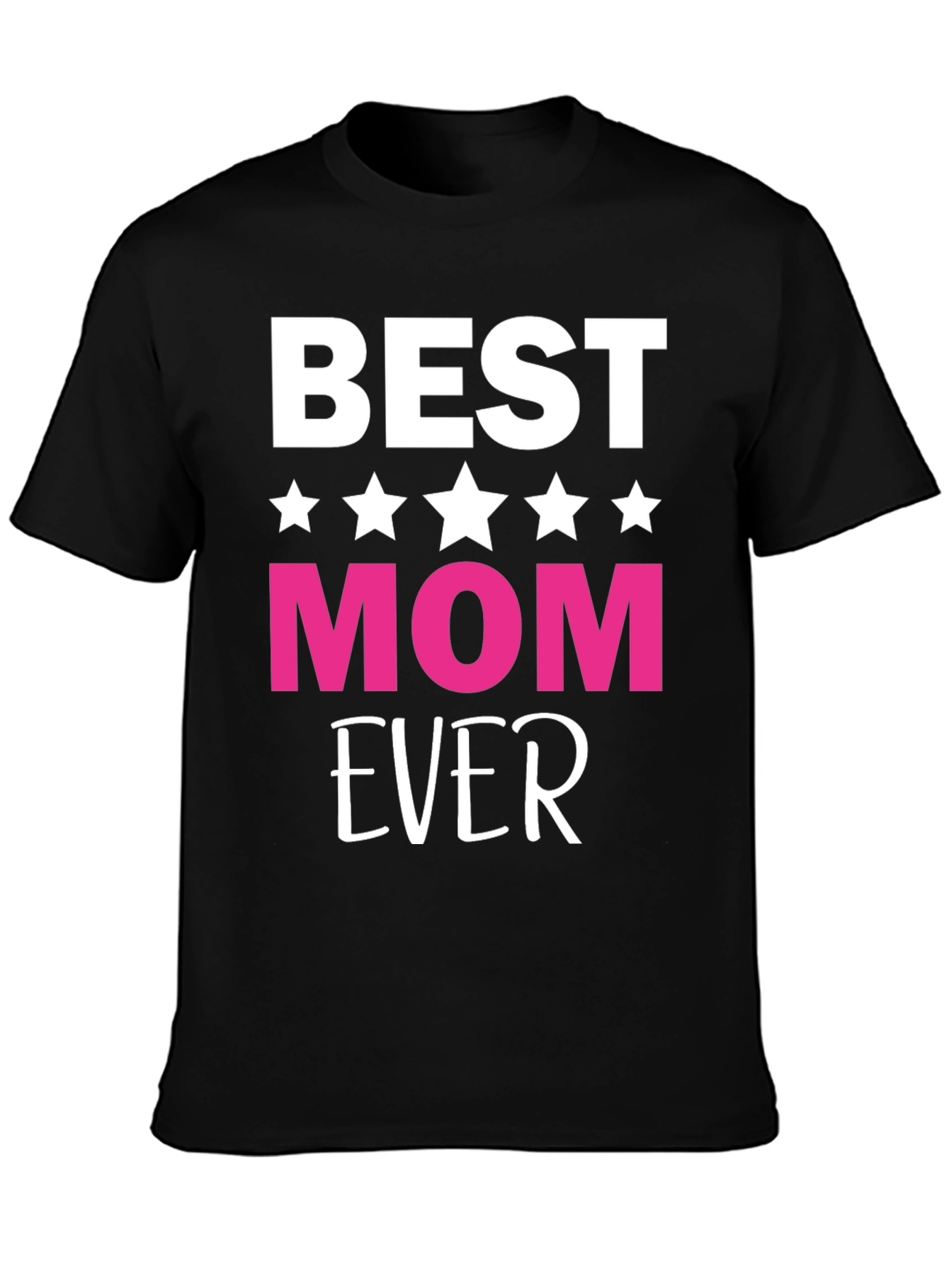 Black Best Mom Ever Graphic Tee - Black view 3