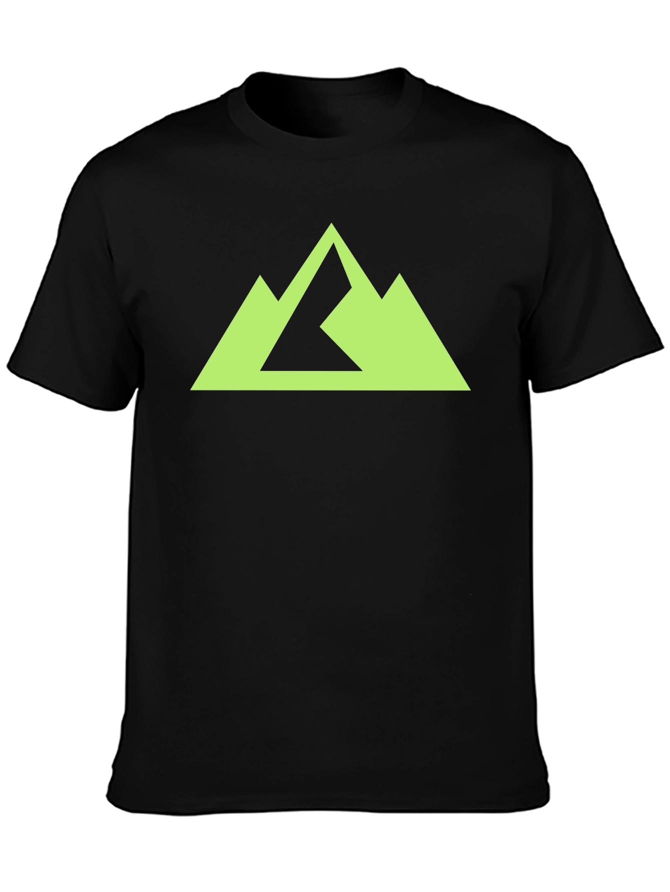 Black Geometric Mountain Peak Graphic Tee - Black view 3