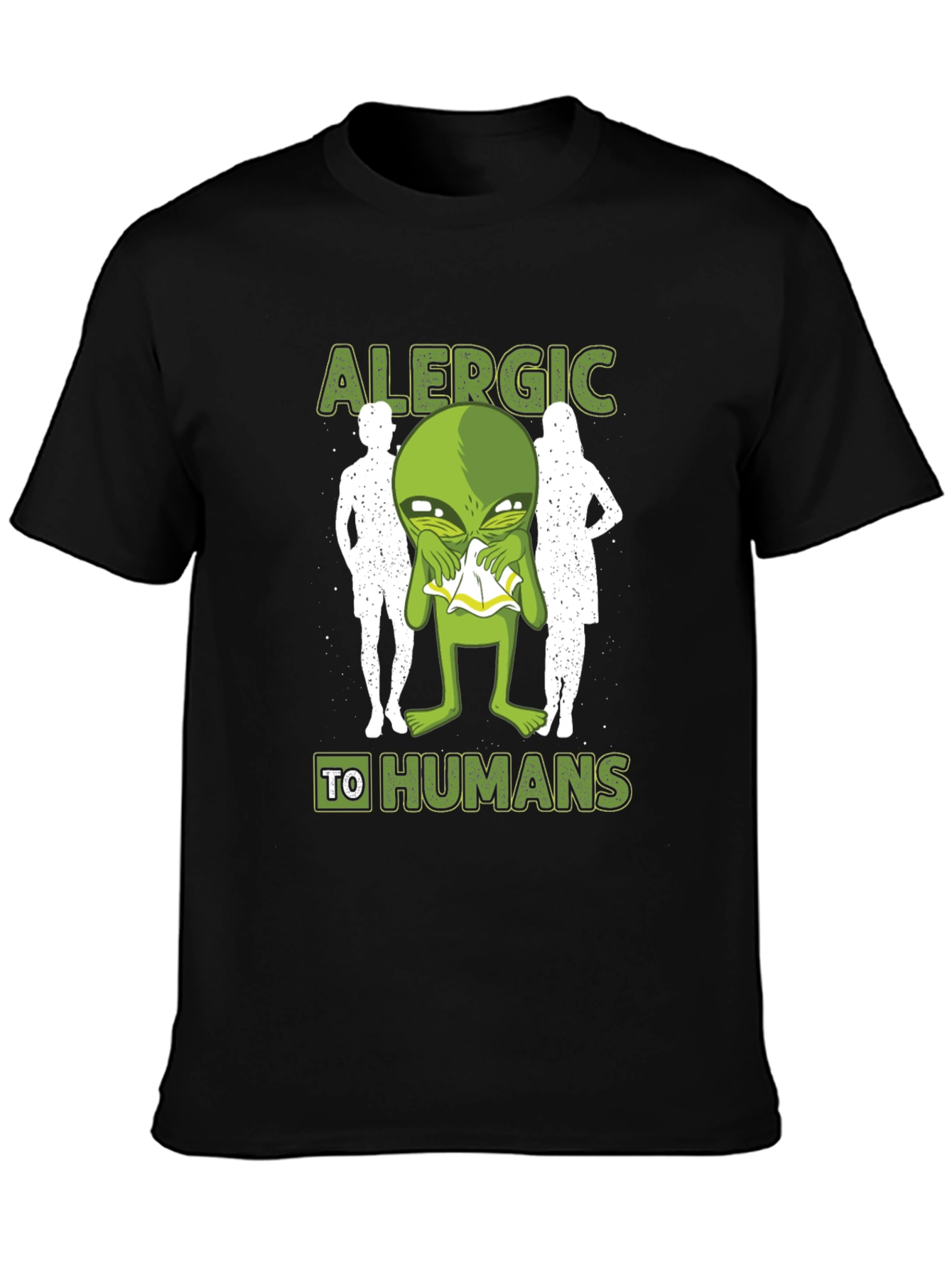 Allergic to Humans Alien Graphic Tee - 3