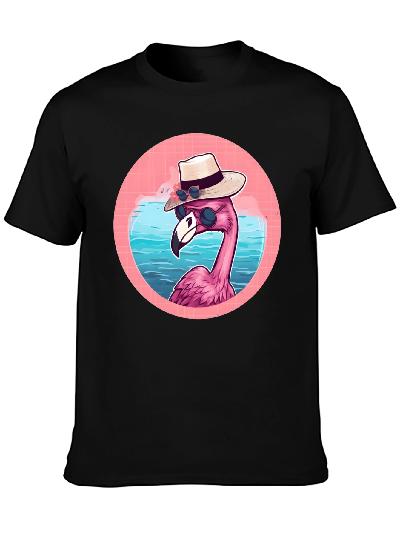 Black Cool Flamingo Graphic Tee view 3