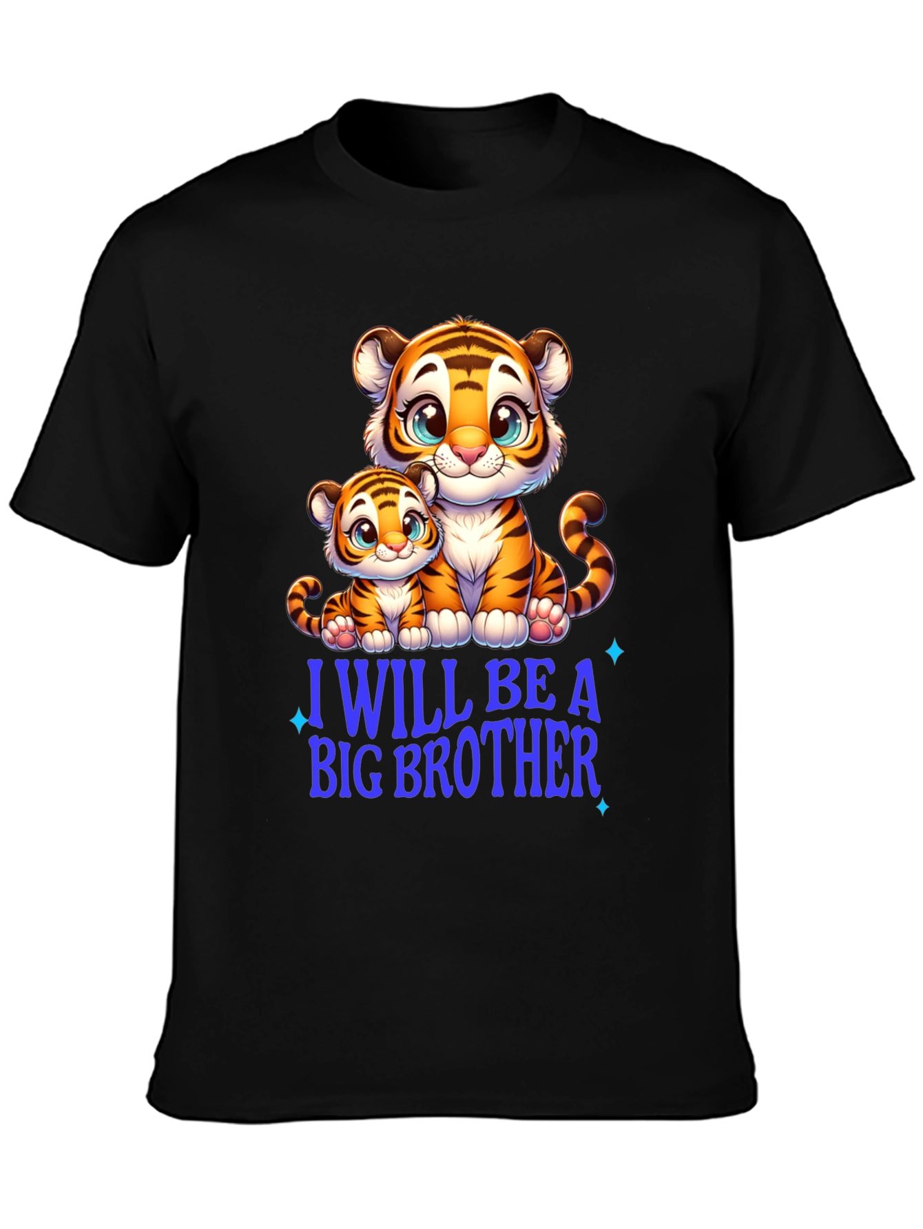Black I Will Be A Big Brother Tiger Tee view 3