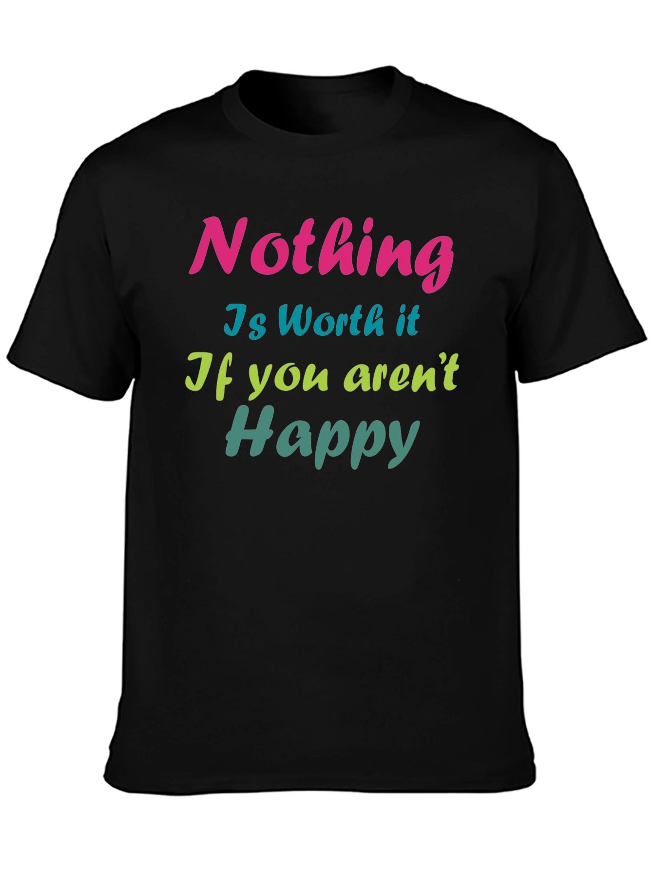 Black Inspirational 'Nothing is Worth it' Graphic Tee view 3