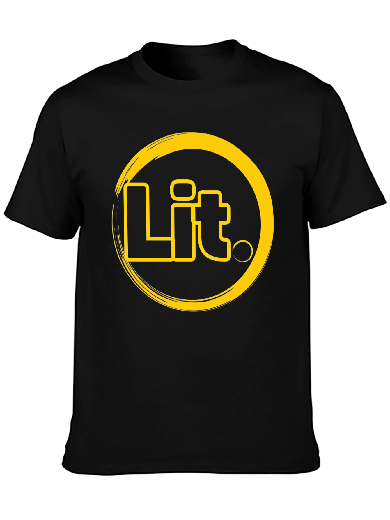 Black Lit T-Shirt - Black Crew Neck Graphic Tee view 3