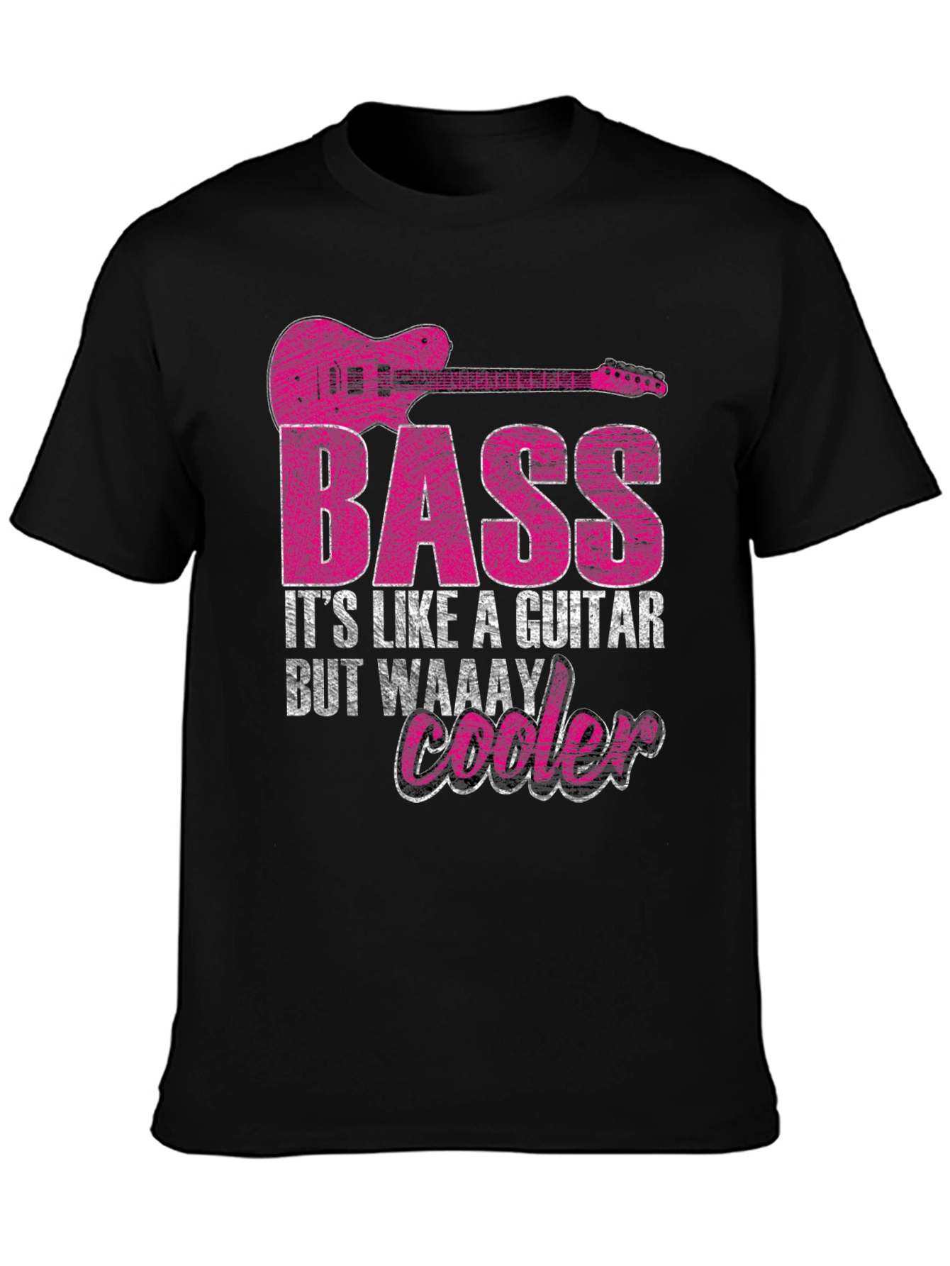 Black Bass Guitar T-Shirt - It's Like a Guitar, But Cooler! view 3