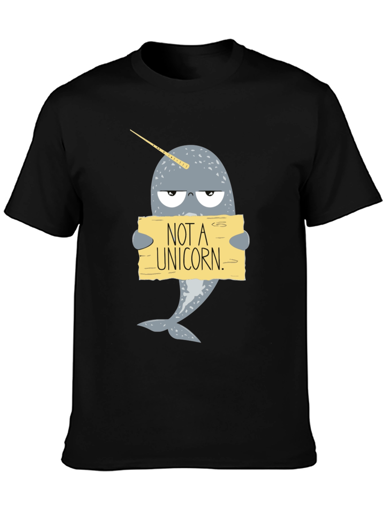Black Funny Narwhal T-Shirt - Not A Unicorn! view 3