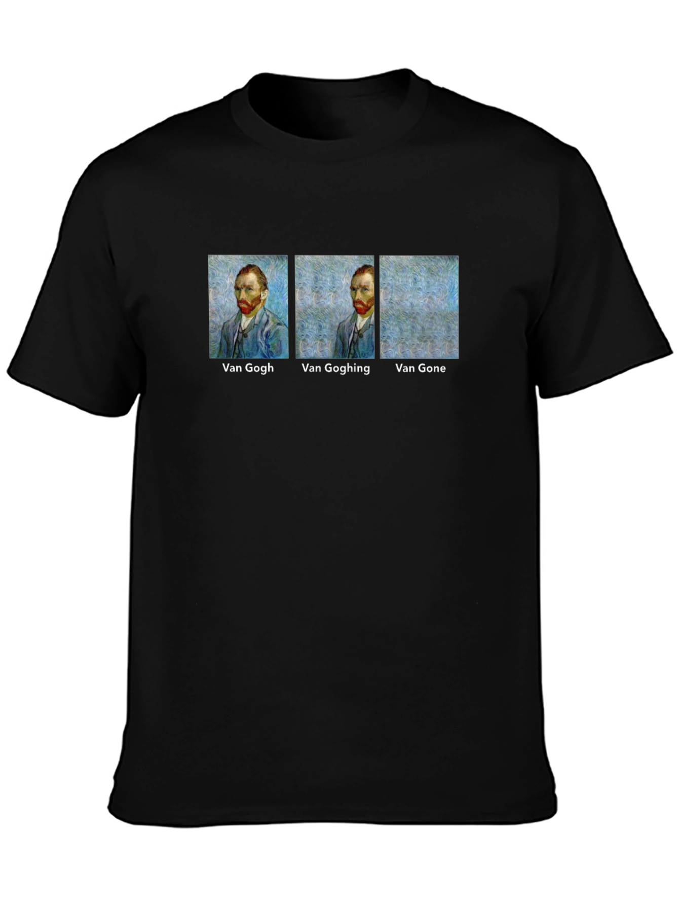 Black Van Gogh Humor T-Shirt - Art Lover Tee view 3