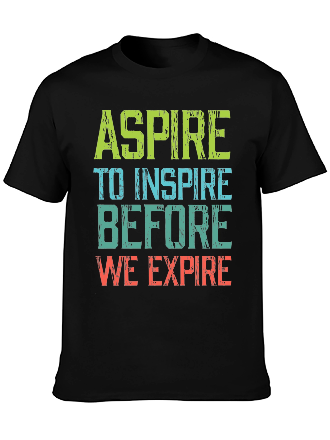 Black Aspire to Inspire Graphic Tee - Motivational T-Shirt view 3