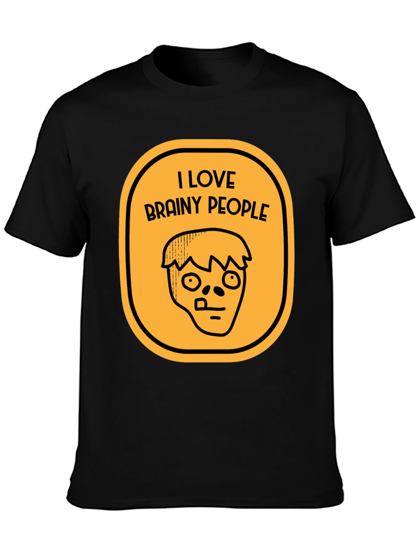 Black I Love Brainy People Graphic T-Shirt view 3
