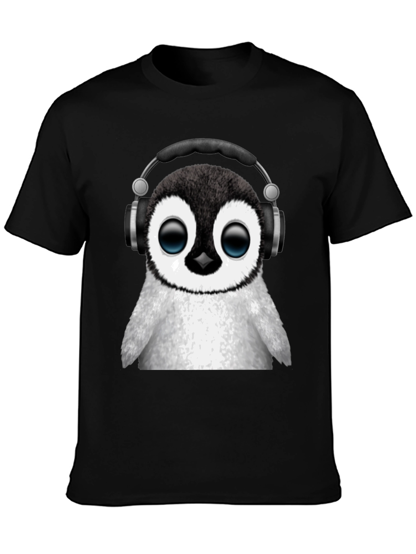 Black Penguin Headphone Graphic Tee view 3