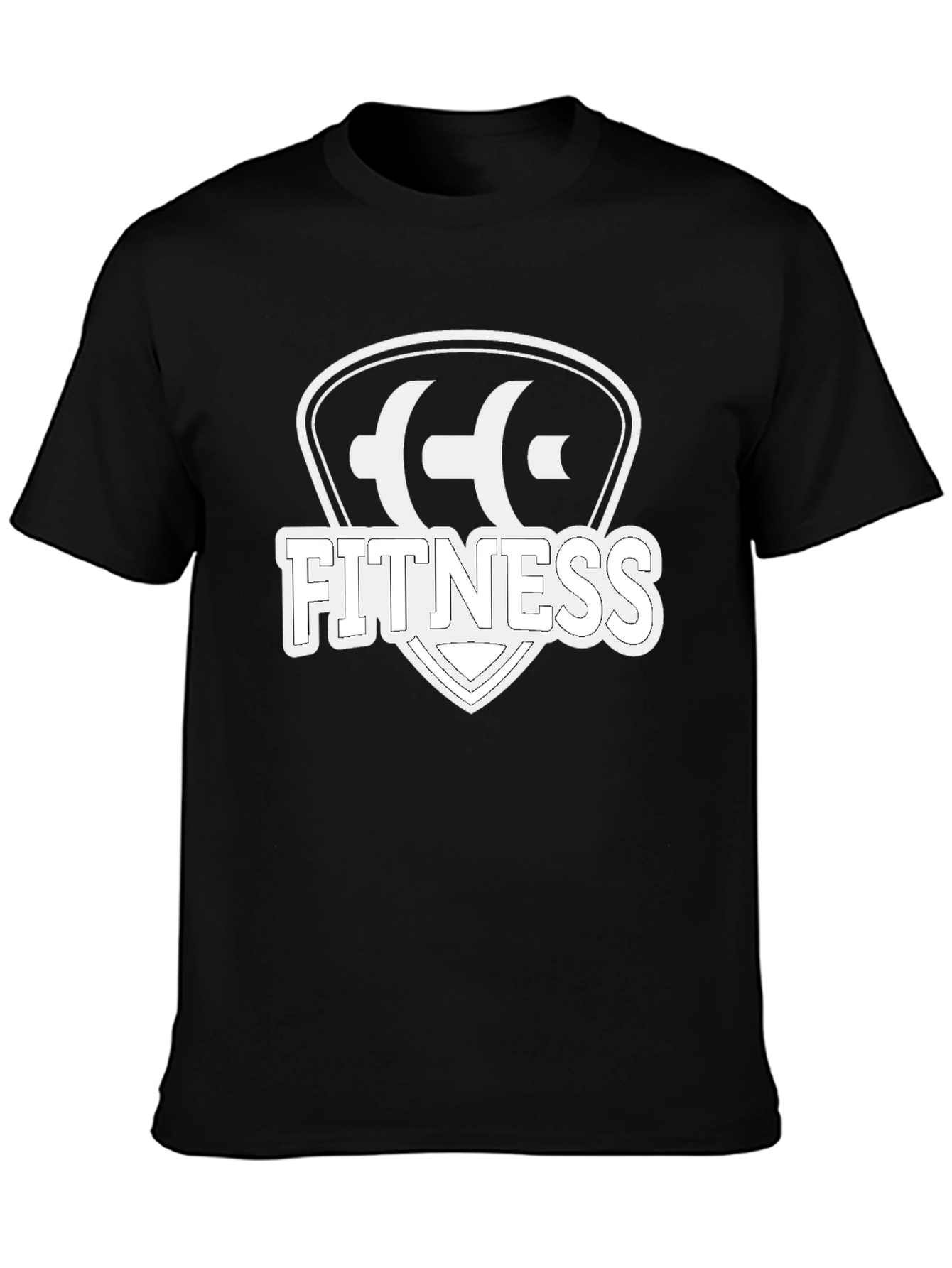 Black Fitness Shield T-Shirt - Black Gym Tee view 3
