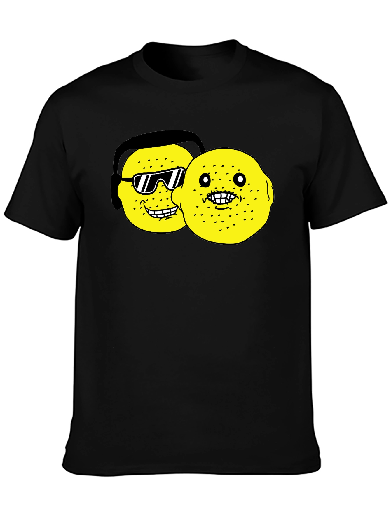 Black Lemon Character Graphic Black T-Shirt view 3