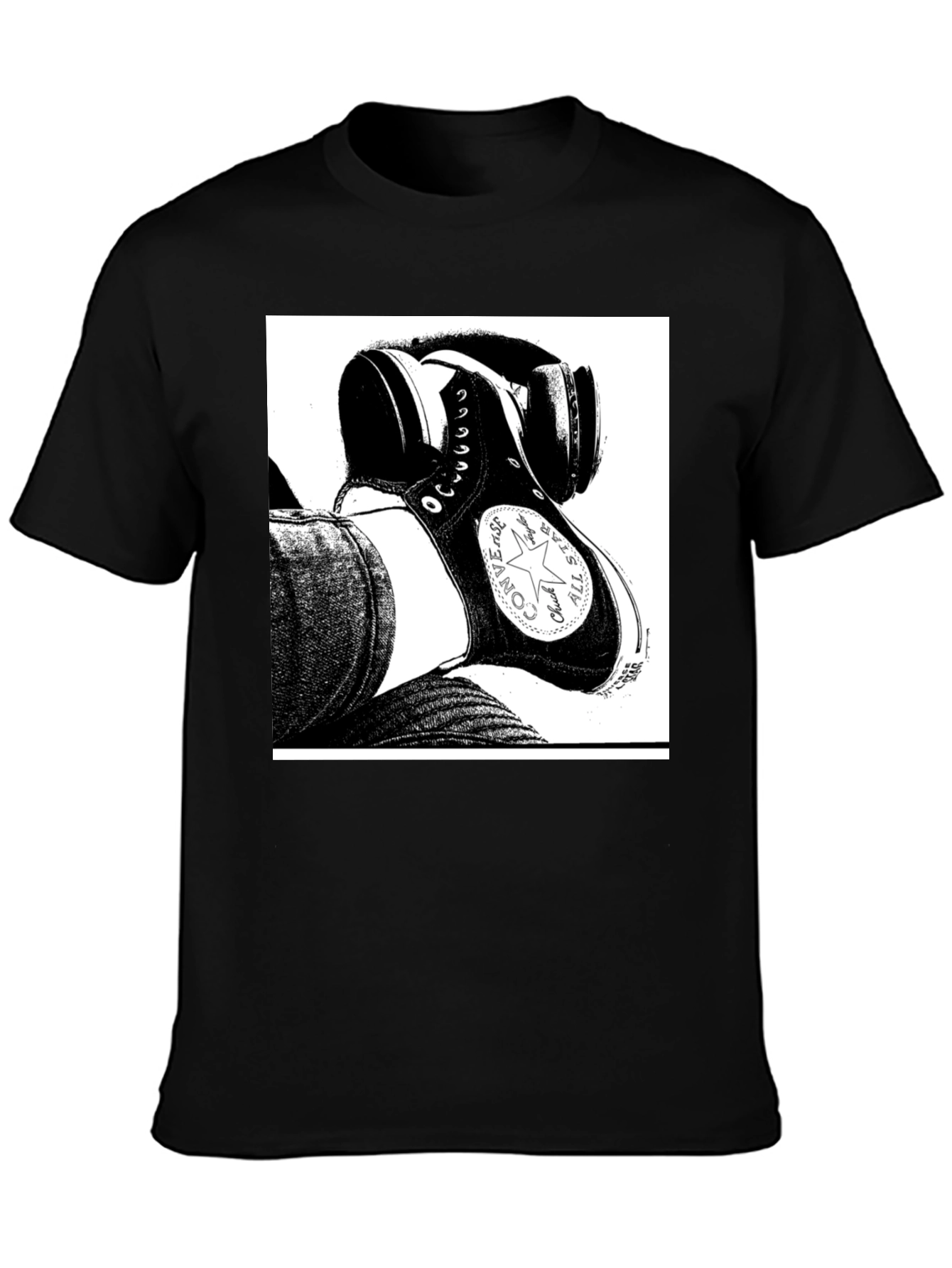 Black Converse High Top Graphic Tee - Street Style view 3