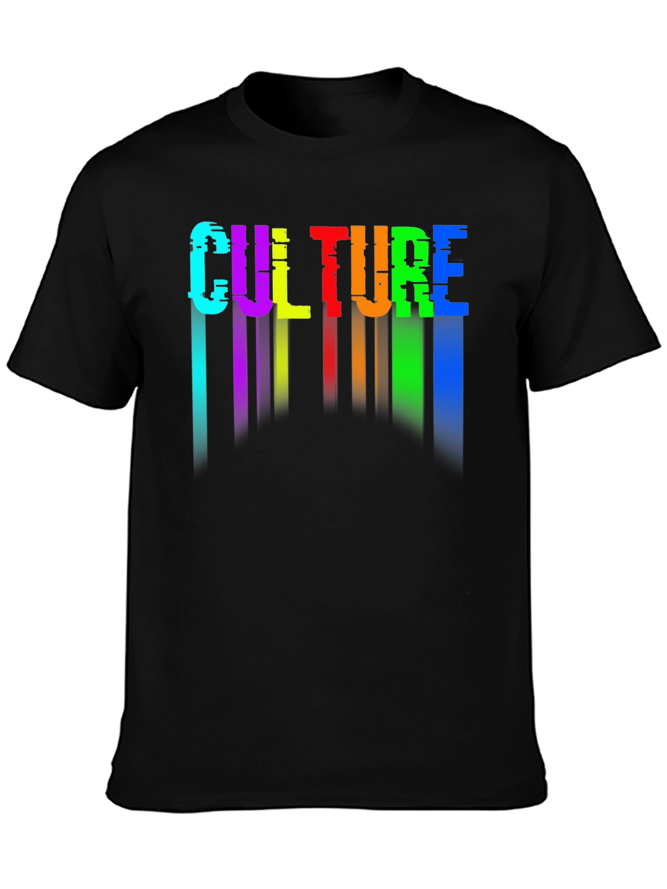 Black Culture Glitch Rainbow Graphic Tee view 3