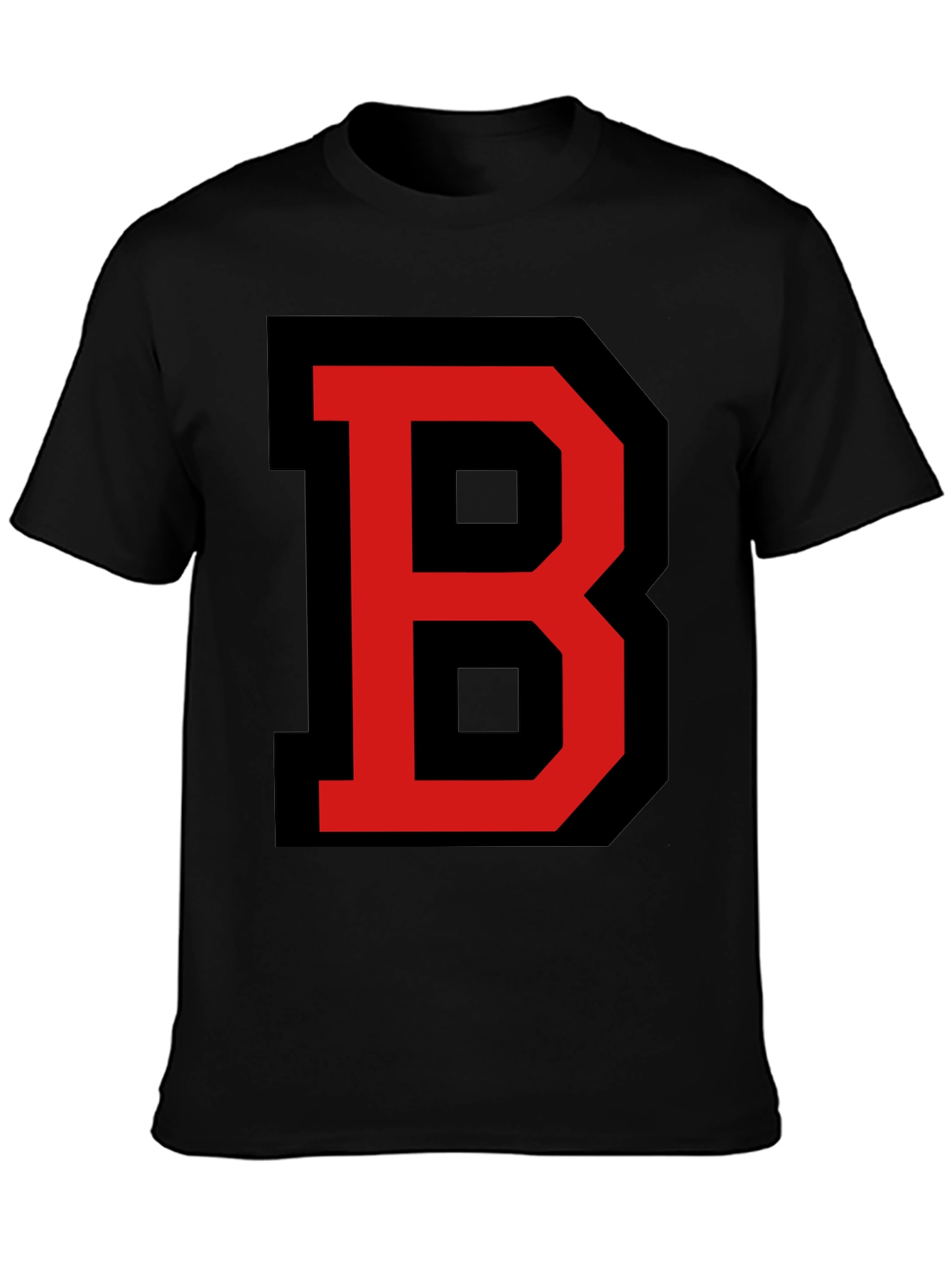 Black Bold Letter B Graphic Tee - Black view 3