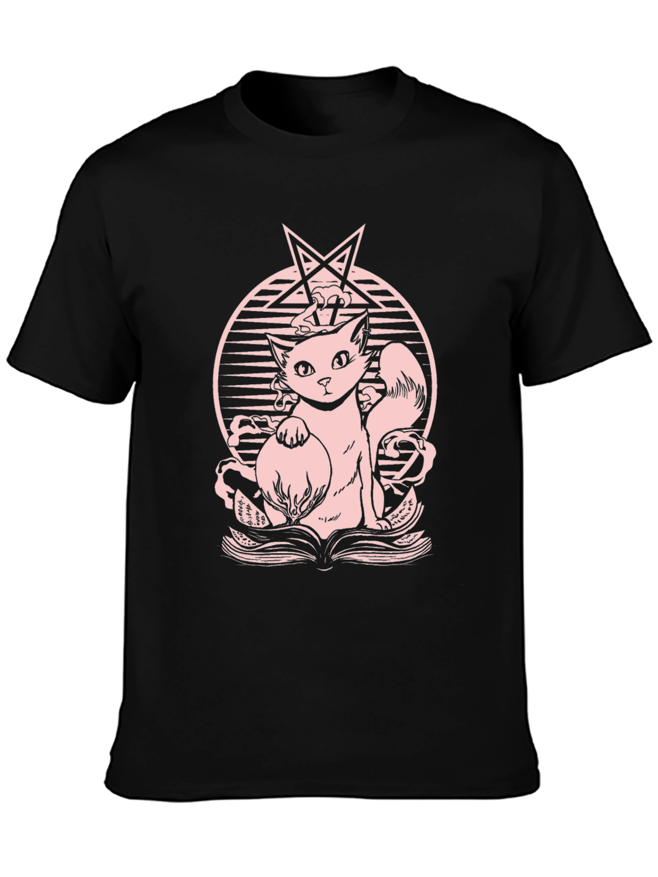 Black Occult Cat T-Shirt - Witchcraft Kitten Tee view 3