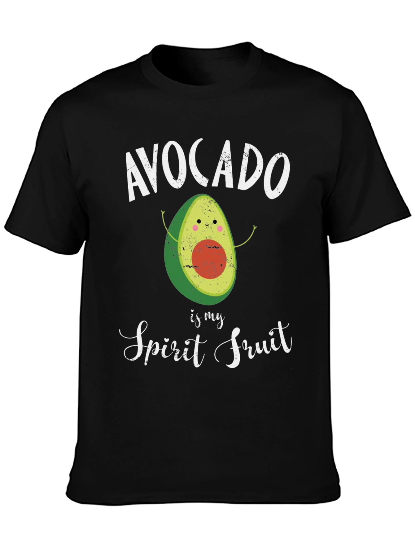 Black Avocado Spirit Fruit Graphic T-Shirt - Black Cotton Tee view 3