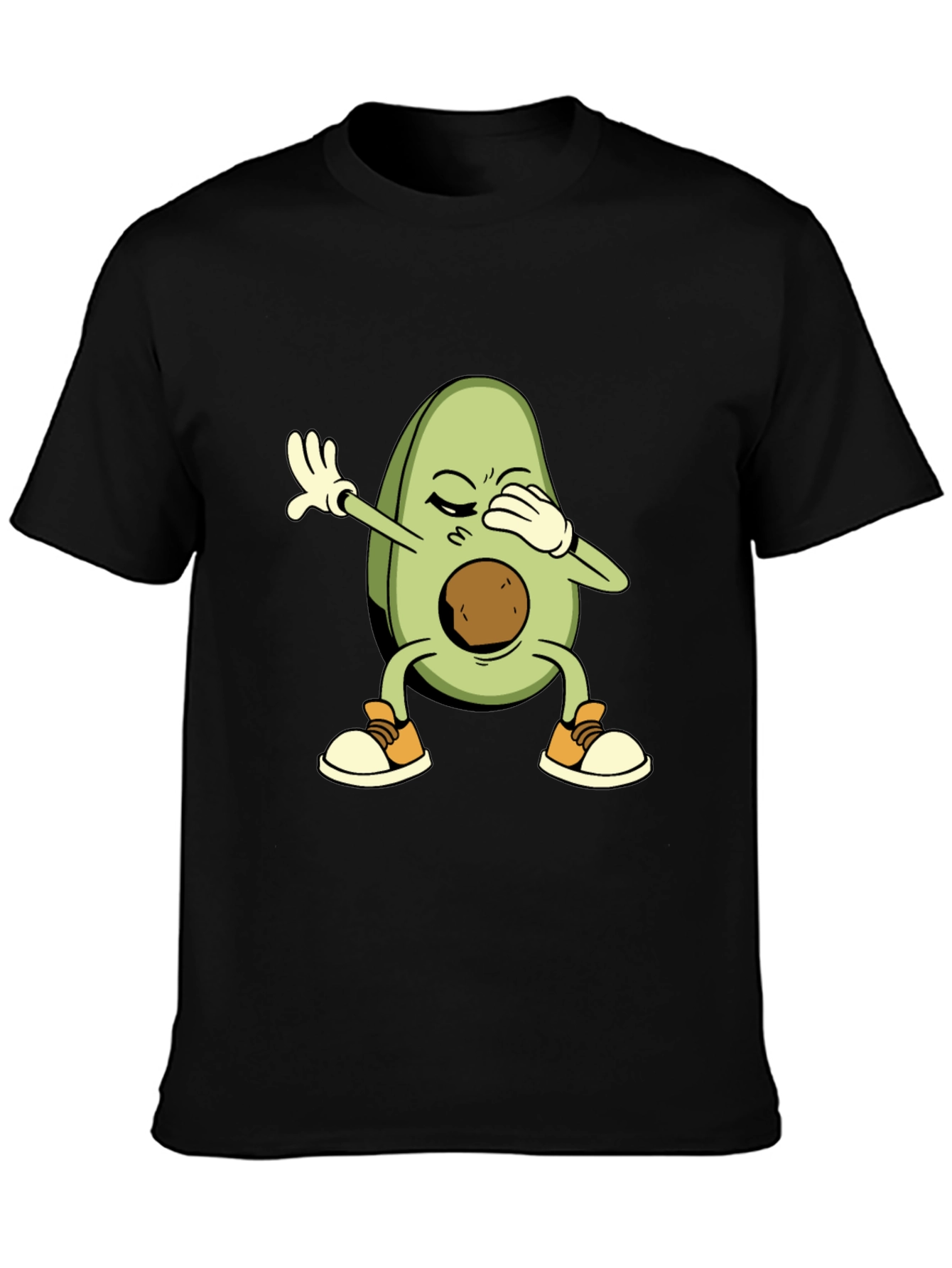 Black Dabbing Avocado Graphic T-Shirt view 3