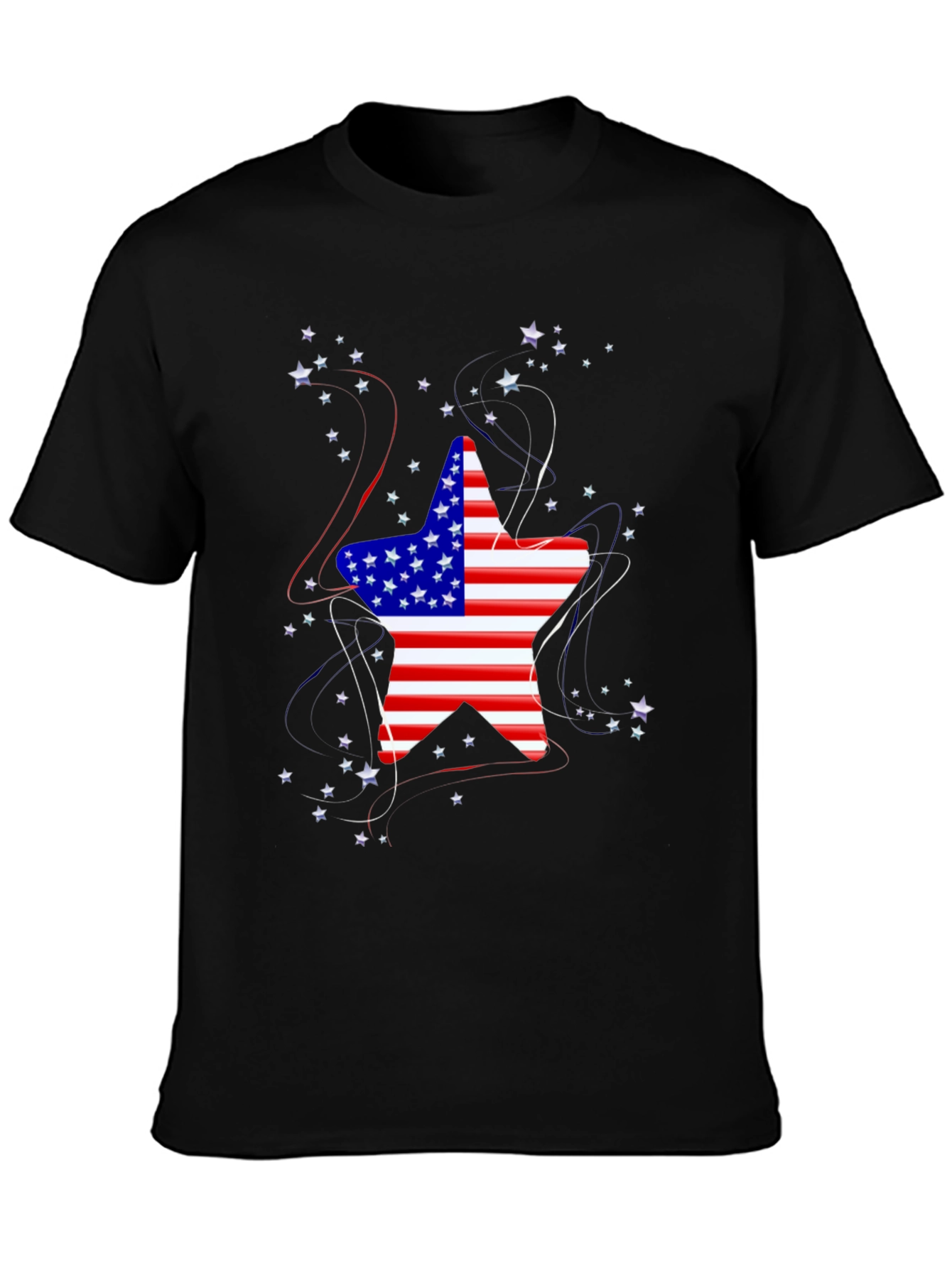 American Flag Star Graphic T-Shirt - 3