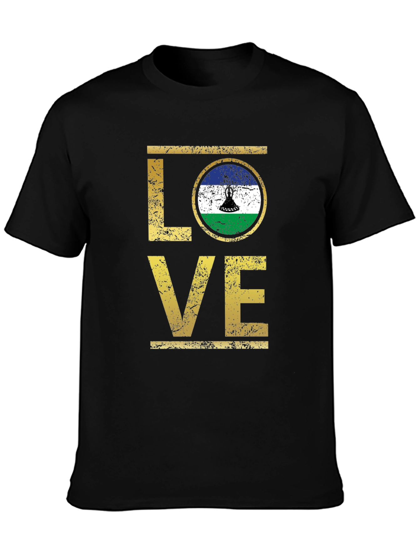 Lesotho Flag LOVE T-Shirt - 3
